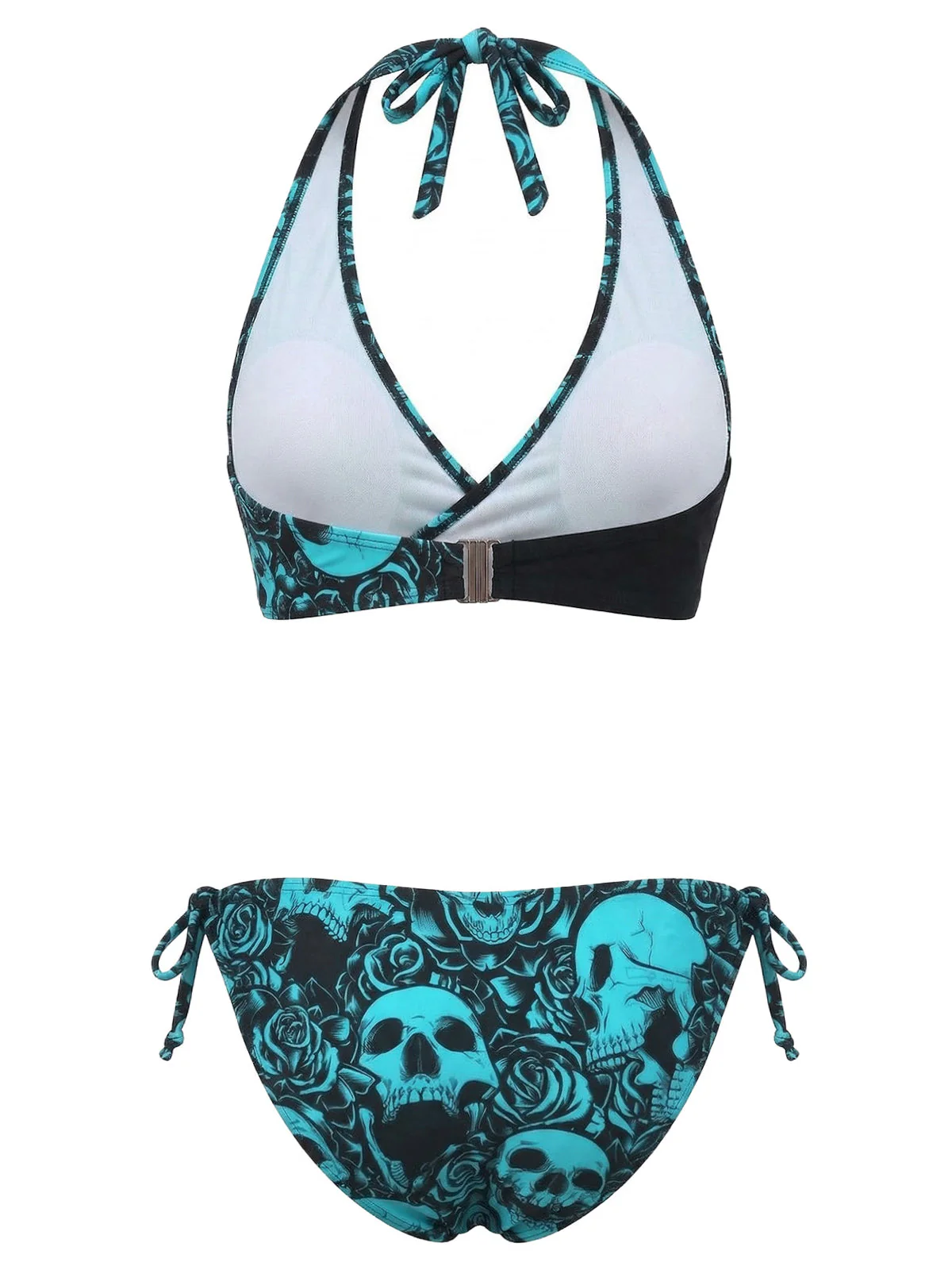1940s Floral Print Halter Bikini Set - Image 3