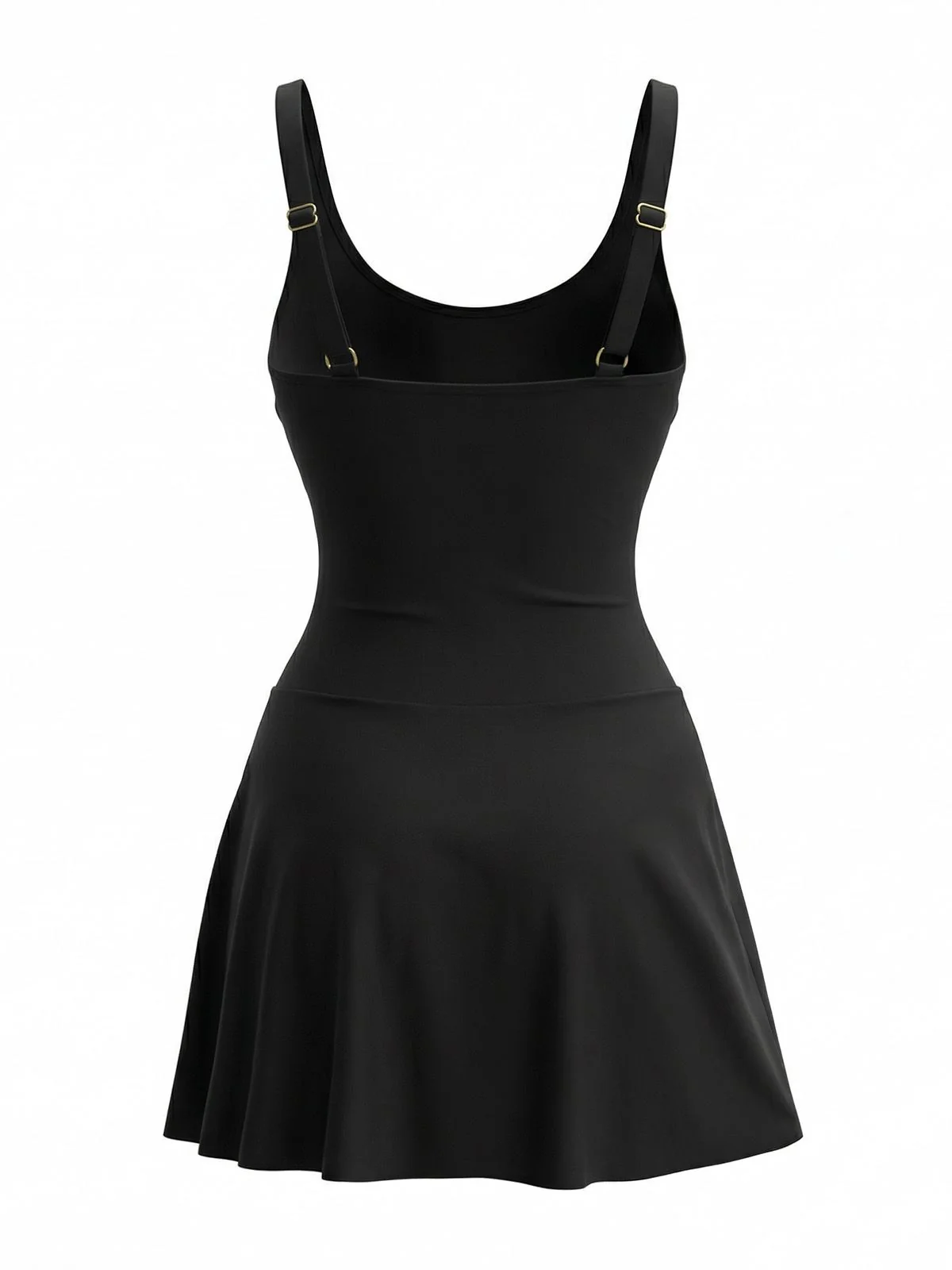 1940s Floral Strappy Scoop-Neck Tie Mesh Swim Dress - Image 6