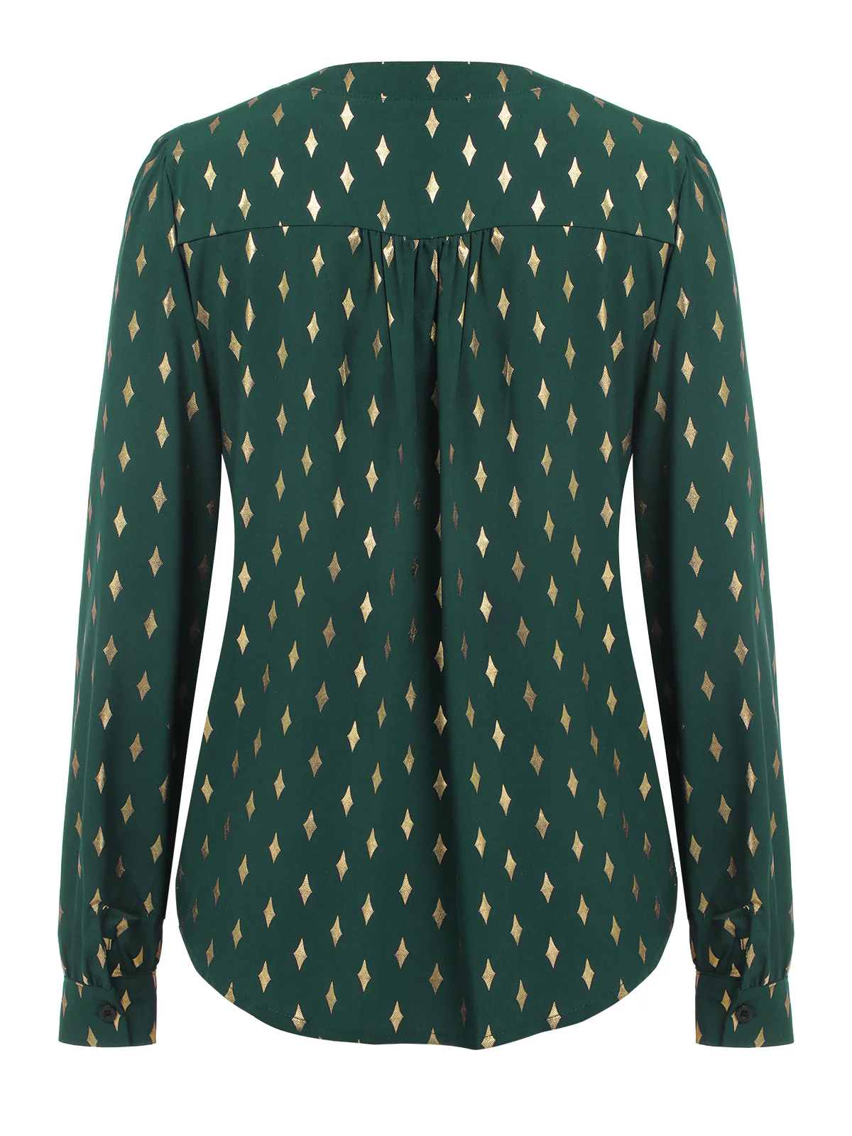 1940s Foil Stamping Stars V-Neck Blouse - Image 10