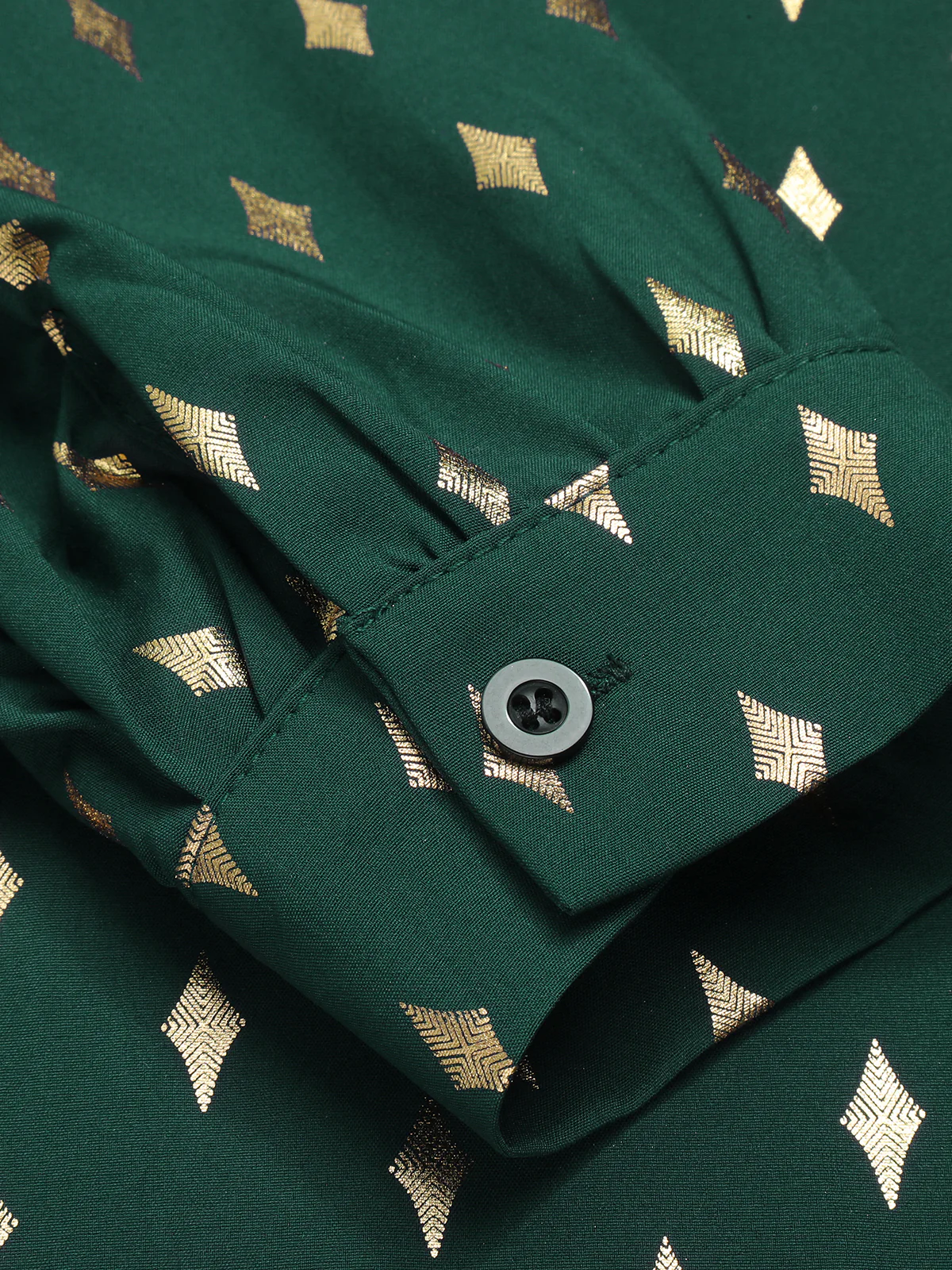 1940s Foil Stamping Stars V-Neck Blouse - Image 13