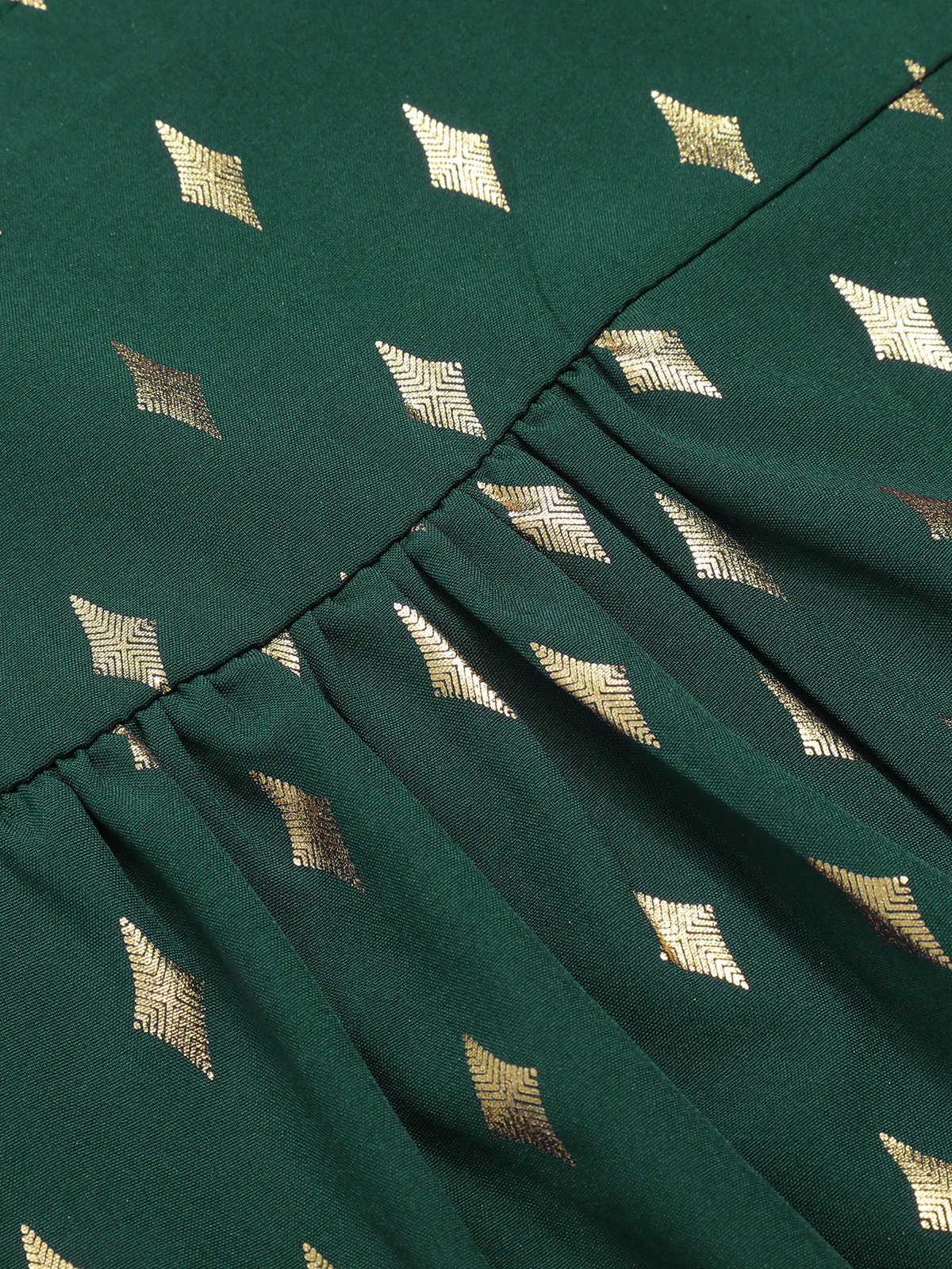 1940s Foil Stamping Stars V-Neck Blouse - Image 14