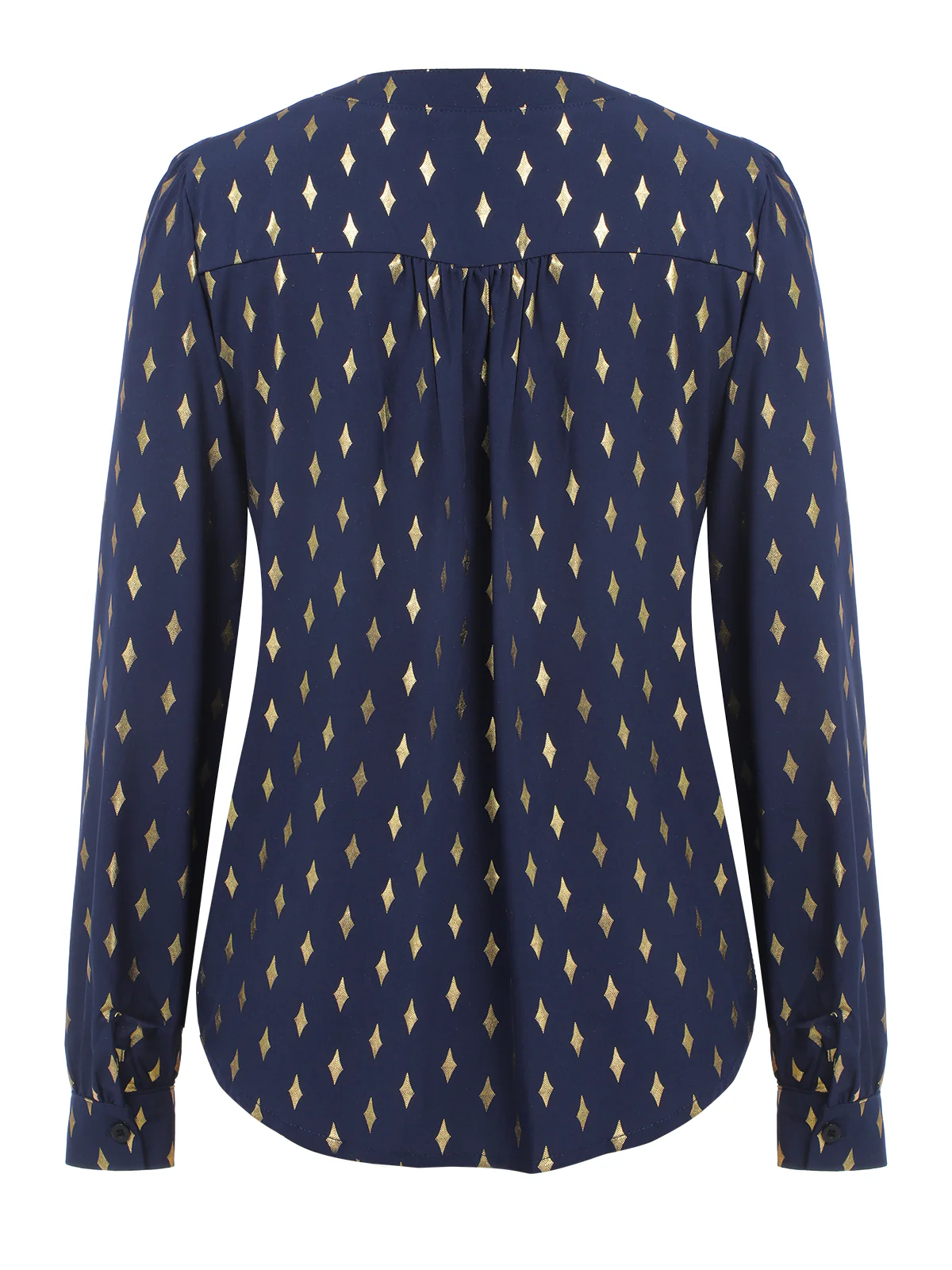 1940s Foil Stamping Stars V-Neck Blouse - Image 18