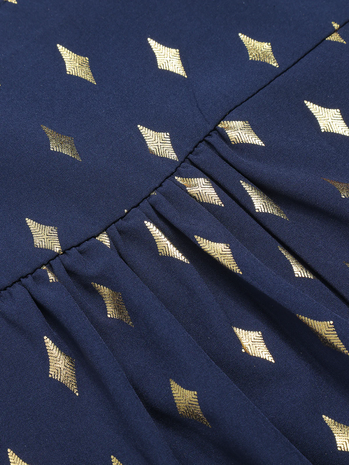 1940s Foil Stamping Stars V-Neck Blouse - Image 20