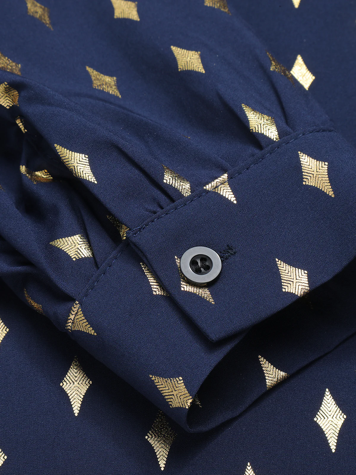 1940s Foil Stamping Stars V-Neck Blouse - Image 21