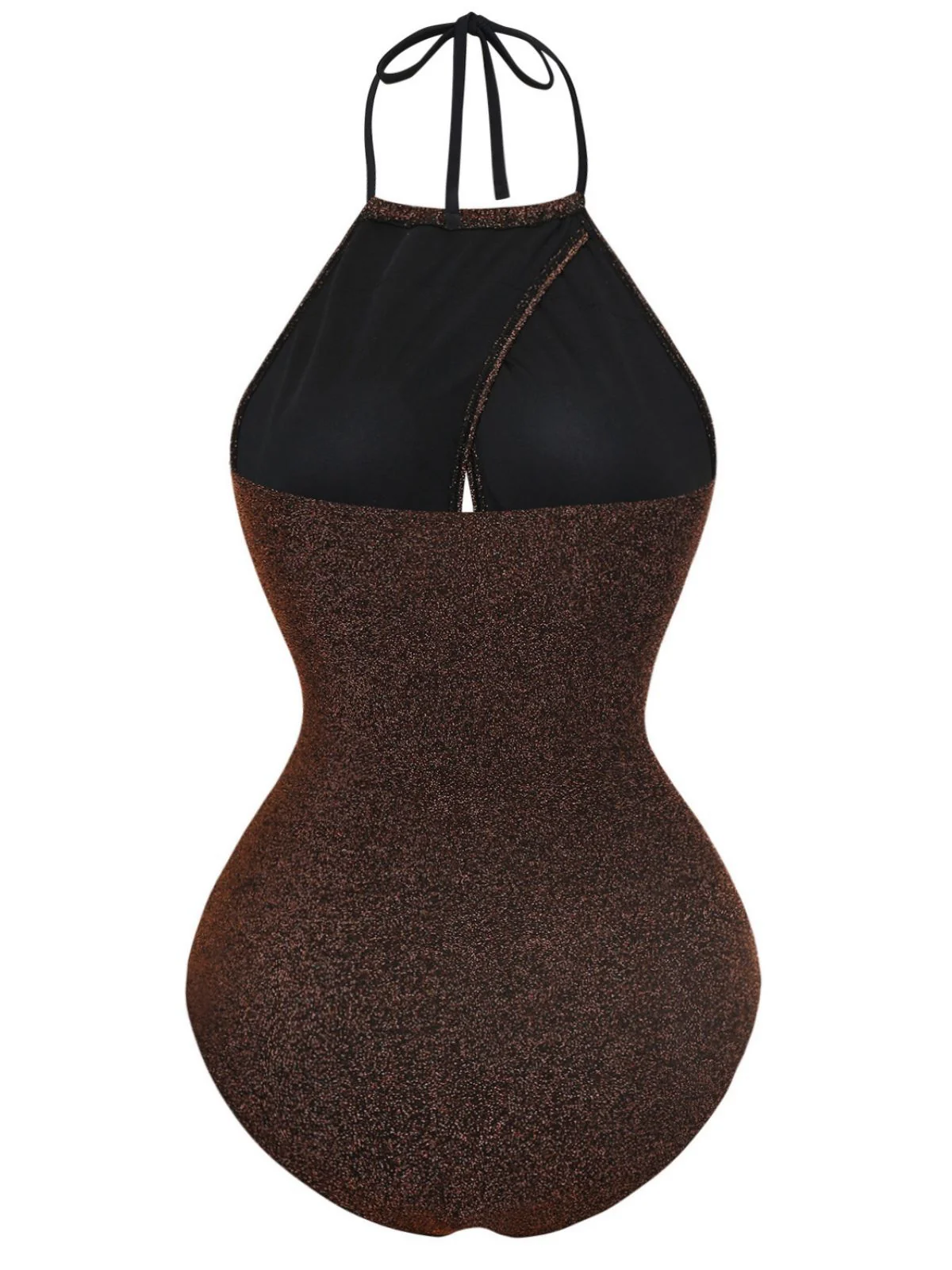 1940s Glitter Halter Cutout Bow One-Piece Swimsuit - Image 3