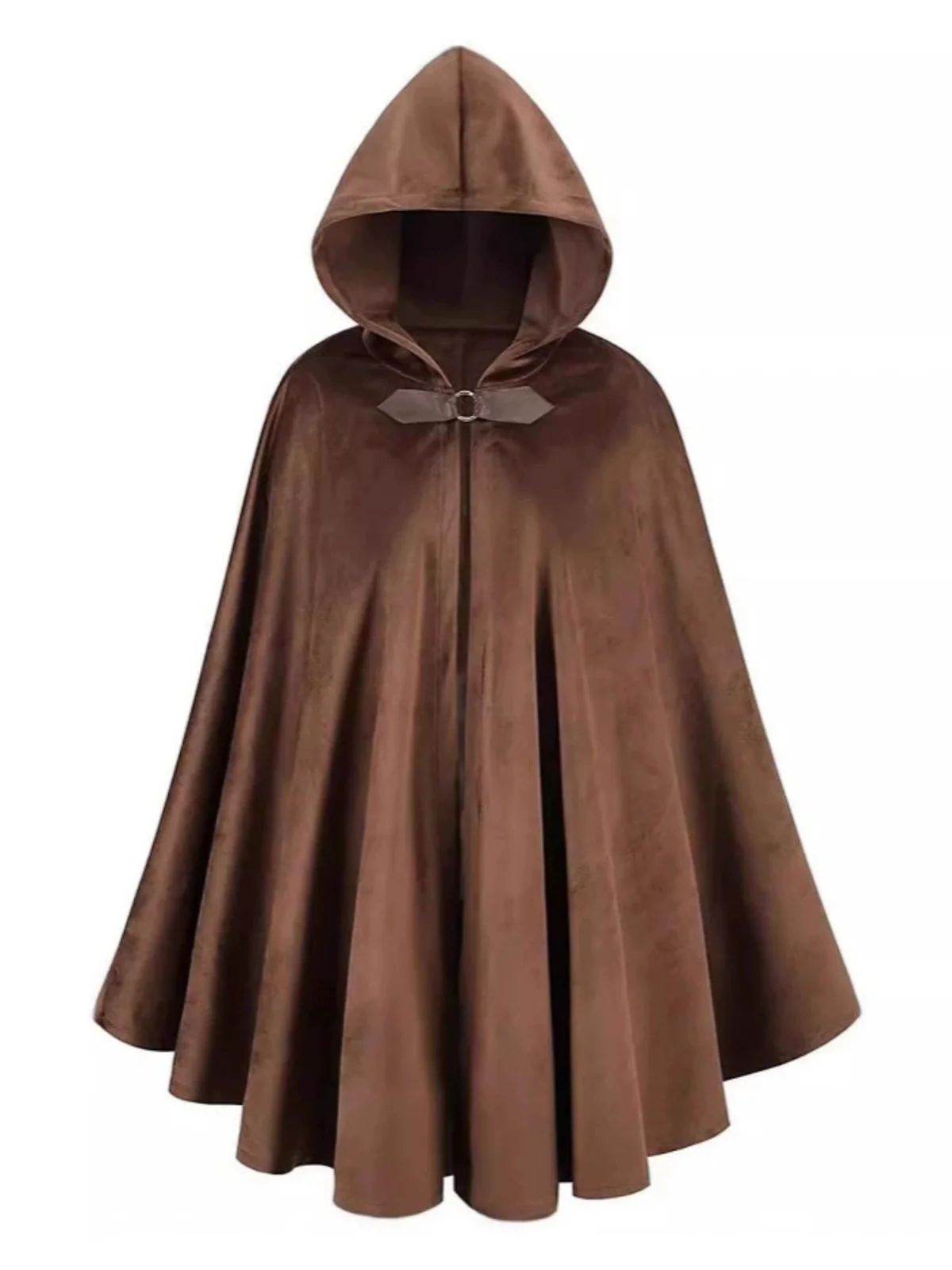 1940s Halloween Medieval Faux-Suede Cloak - Image 5