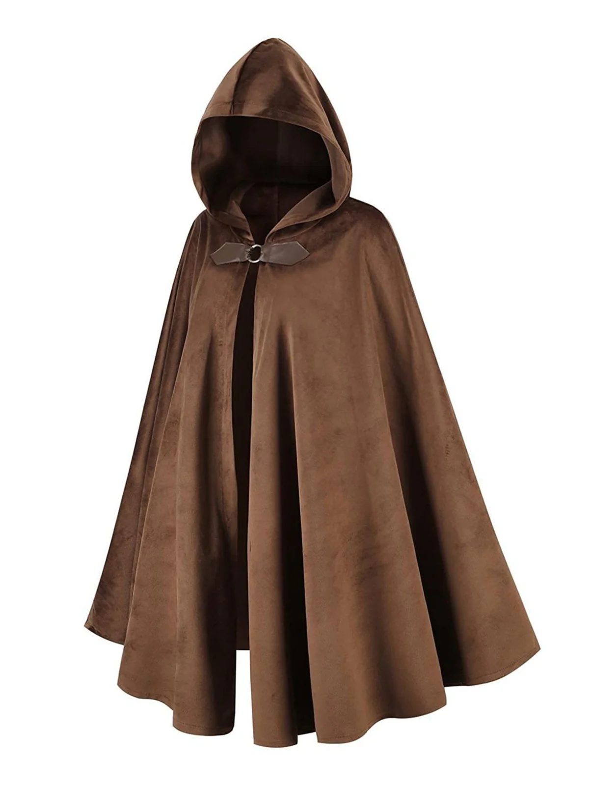 1940s Halloween Medieval Faux-Suede Cloak - Image 6