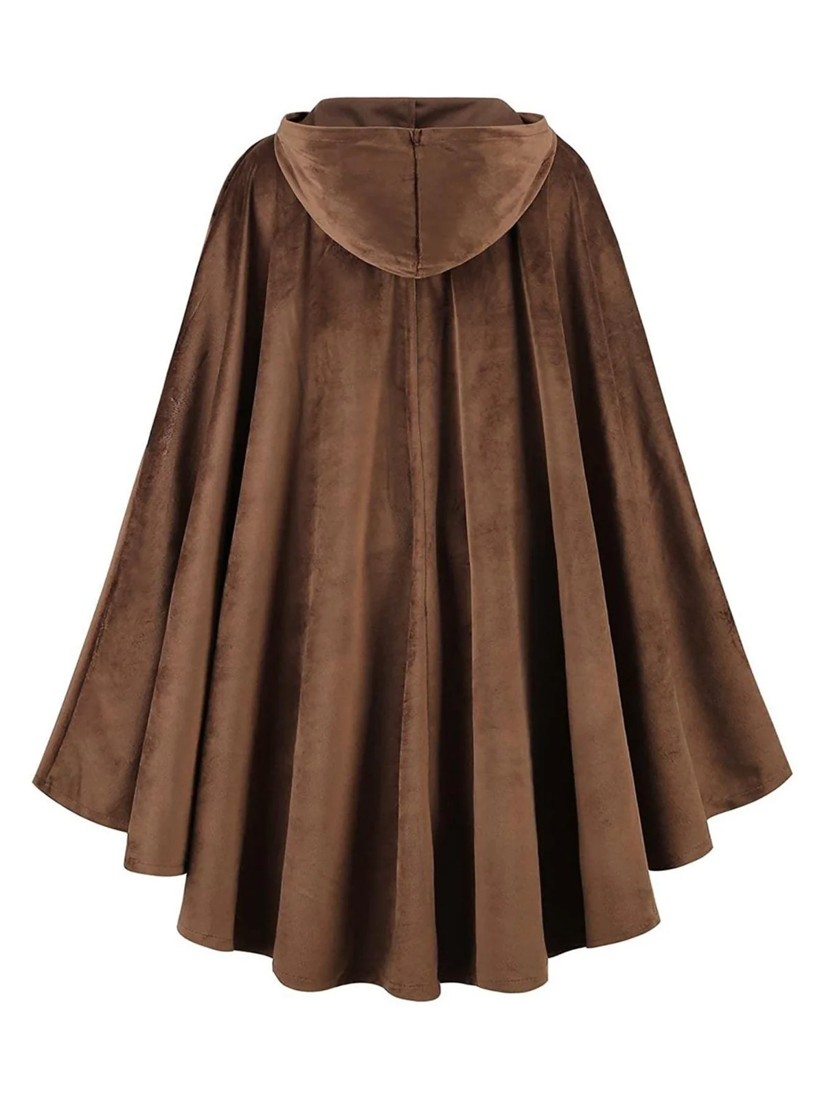1940s Halloween Medieval Faux-Suede Cloak - Image 7
