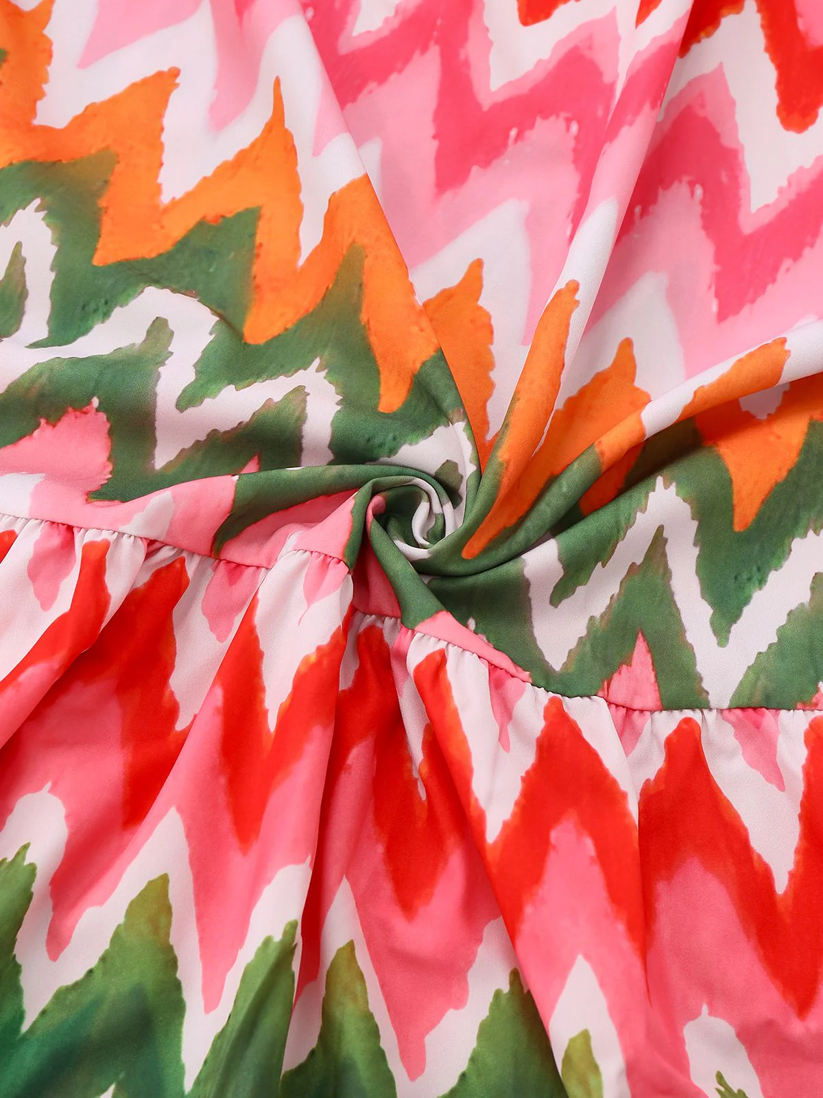 1940s Halter Geometric Print Vacation Dress - Image 3