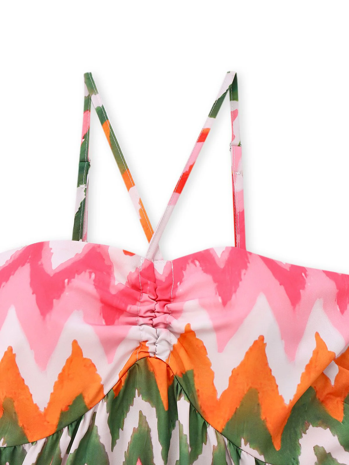 1940s Halter Geometric Print Vacation Dress - Image 5