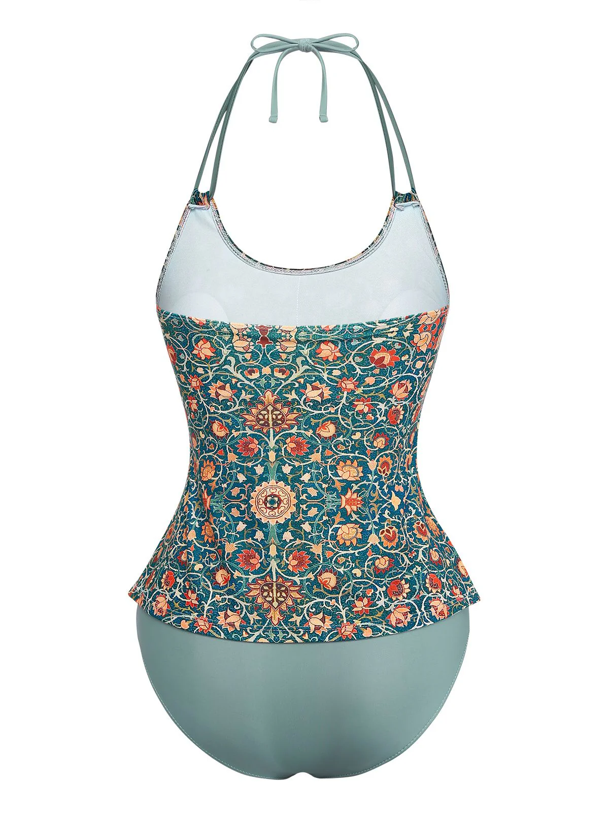 1940s Halter Retro Floral Prints Tankini Set - Image 4
