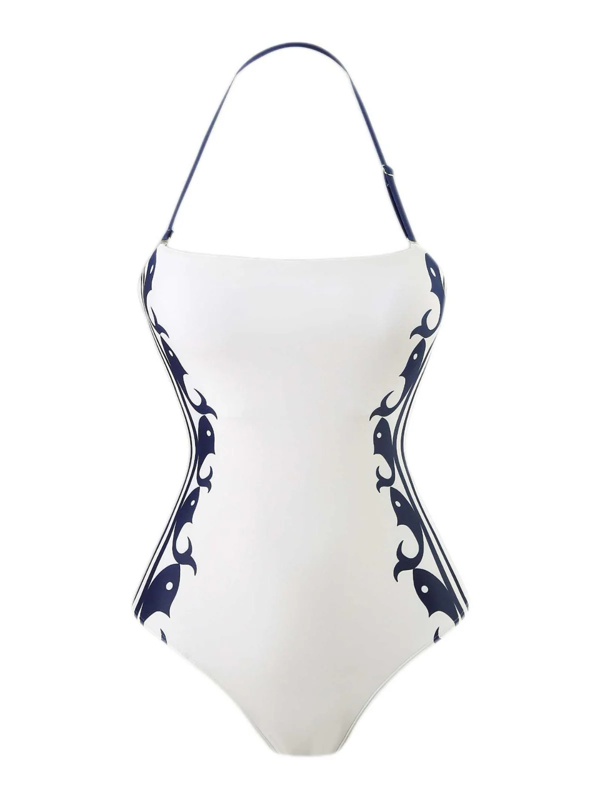 1940s Halter Swimsuit & Sailor-Stripe Shorts Set - Image 2
