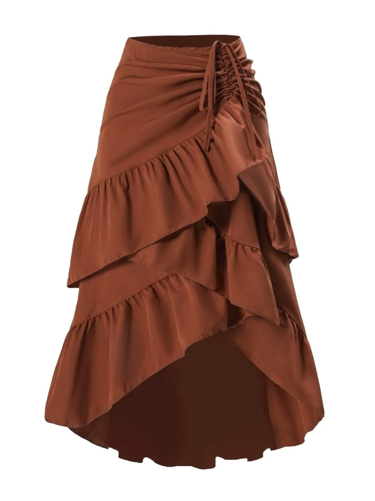 1940s High-Waist Paneled Ruffle Hem Skirt - Image 2
