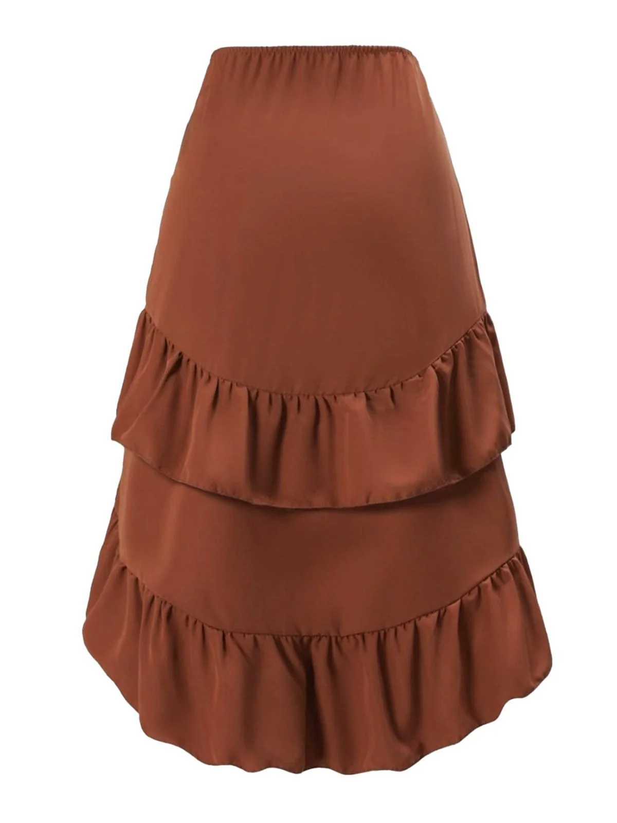 1940s High-Waist Paneled Ruffle Hem Skirt - Image 3