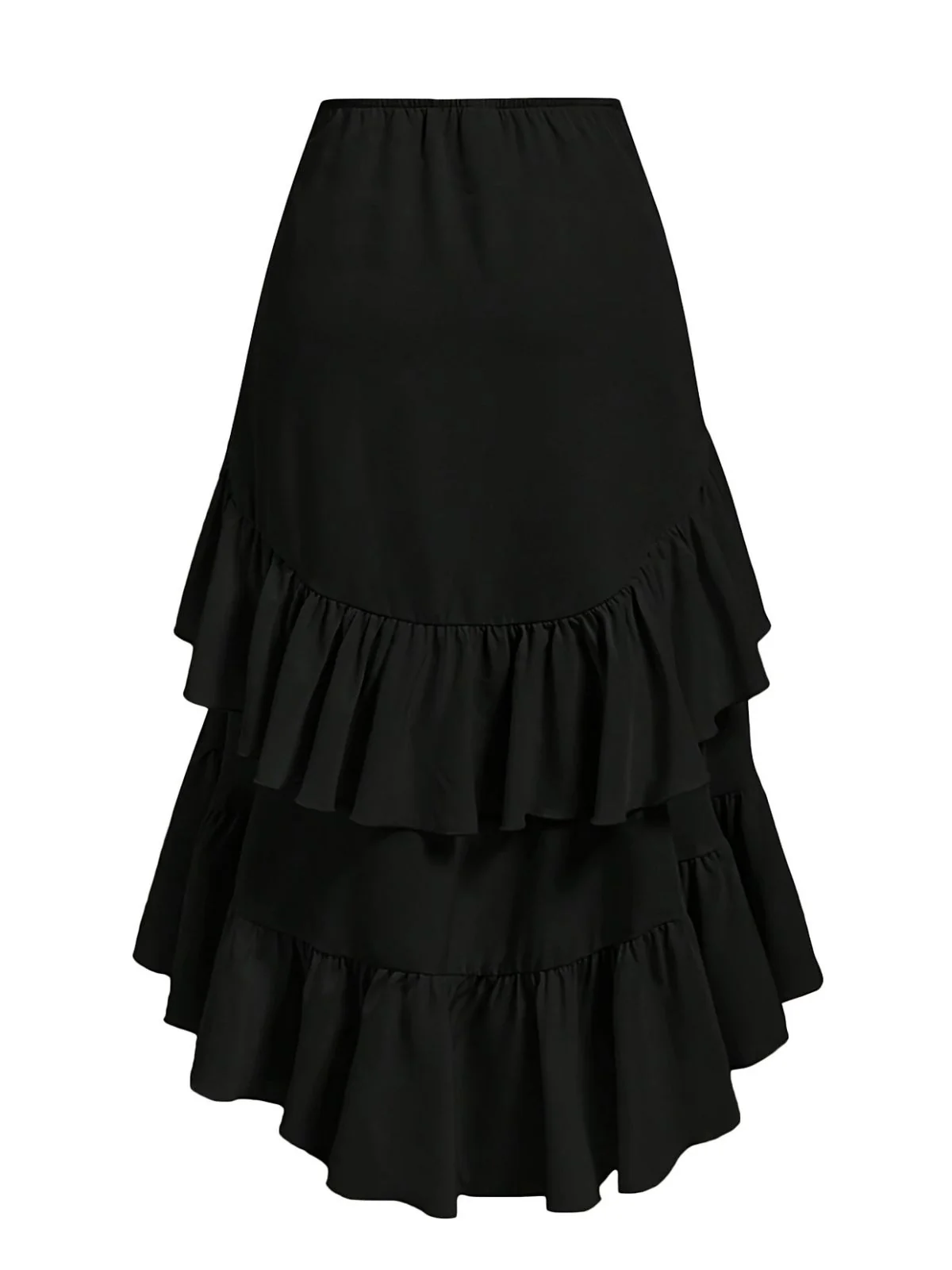 1940s High-Waist Paneled Ruffle Hem Skirt - Image 8