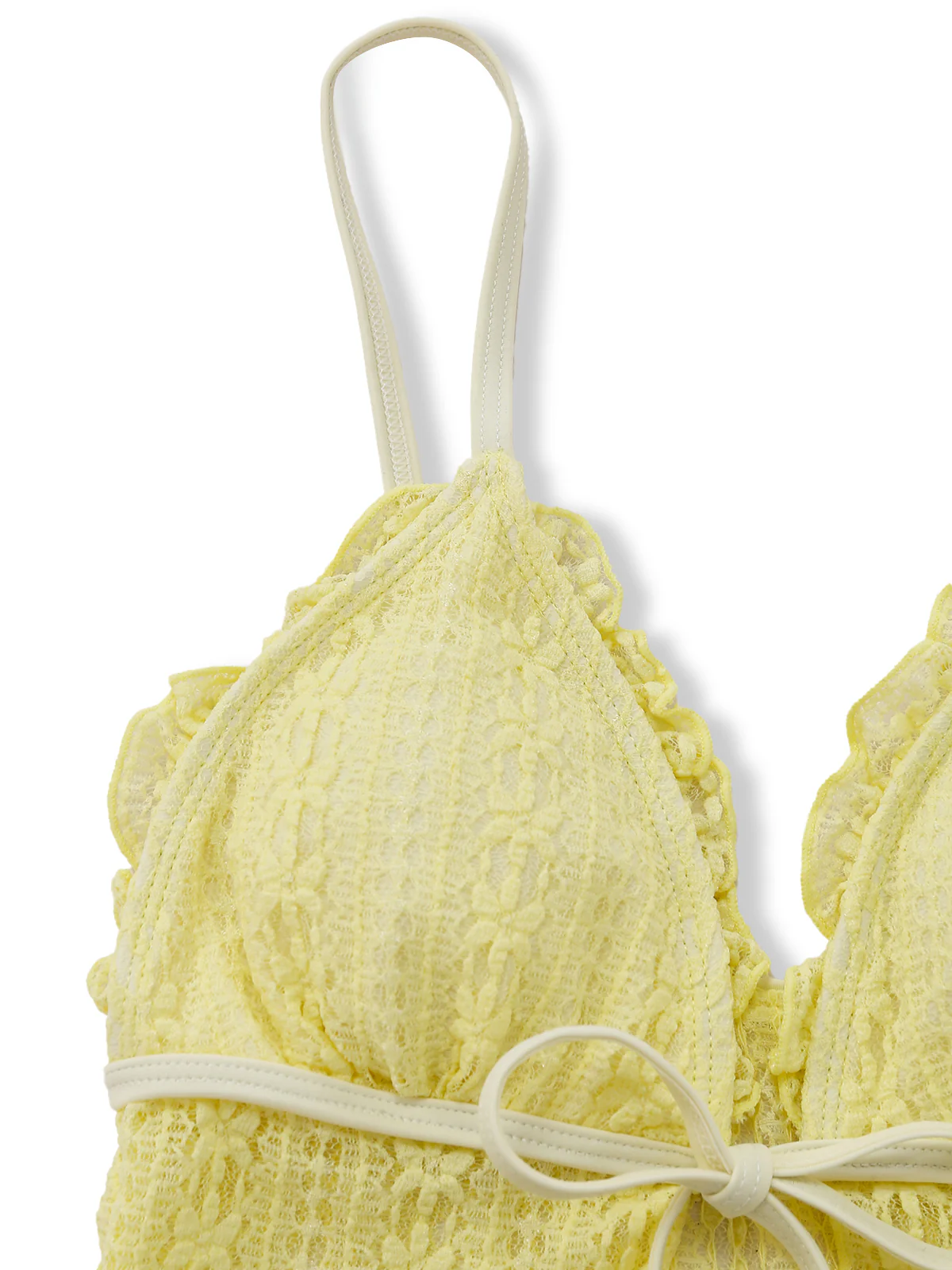 1940s Lace Knit Double-Layer Fabric Tankini Set - Image 5