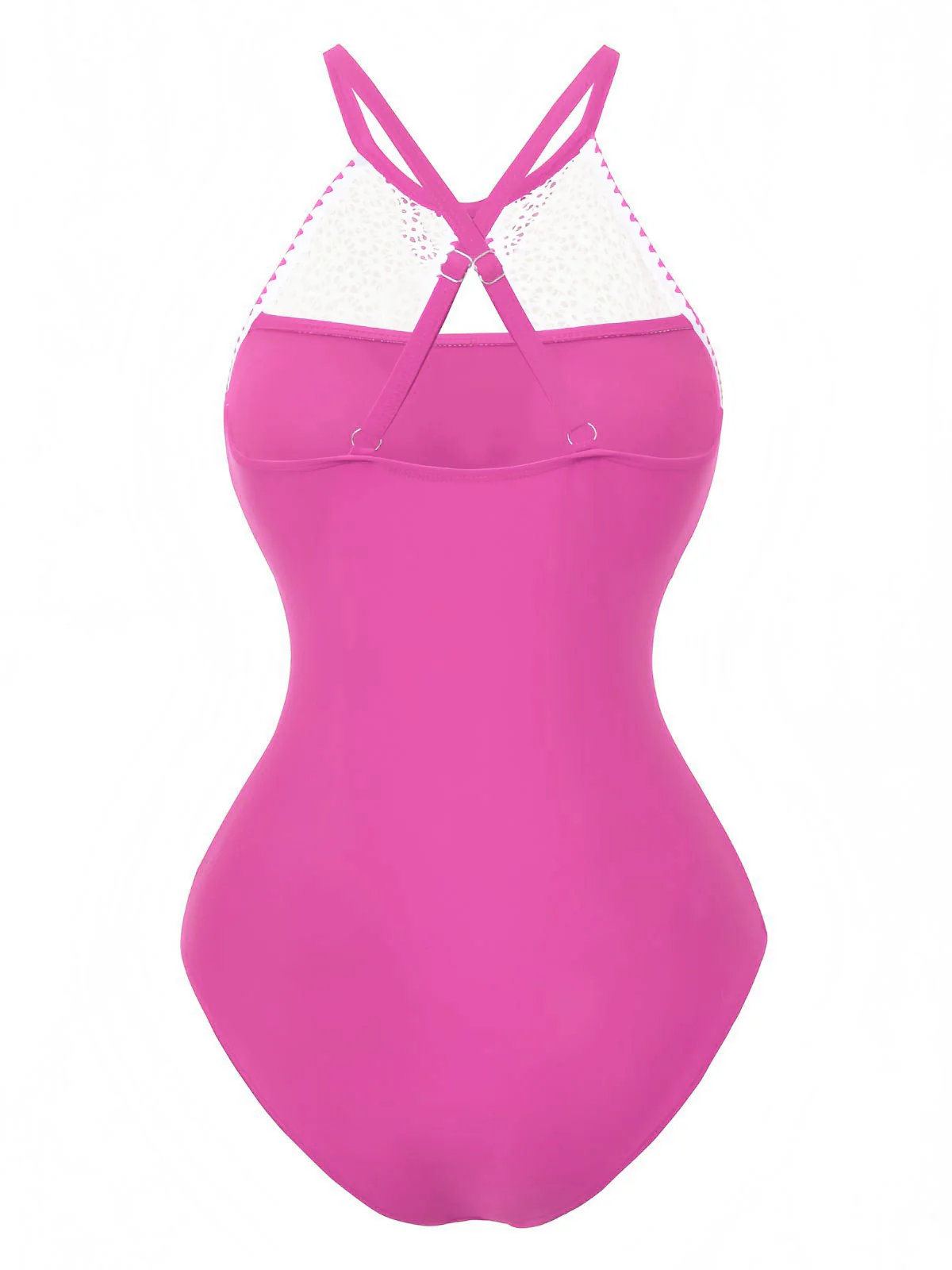 1940s Lace Patchwork Halter One-Piece Swimsuit - Image 9