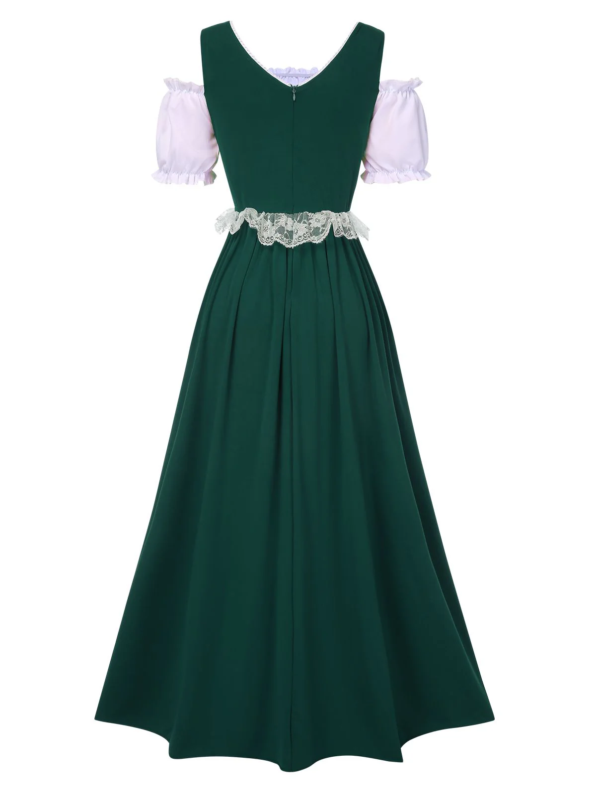 1940s Lace Puff Patchwork Dress & Ribbon - Image 8