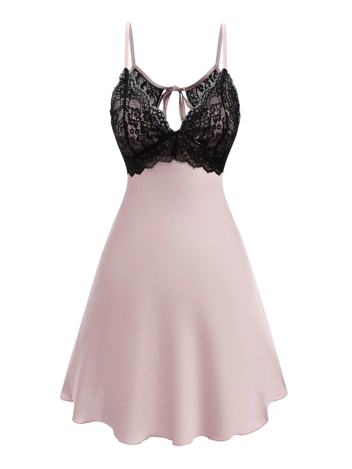 1940s Lace Suspender Patchwork Backless Nightgown - Image 4