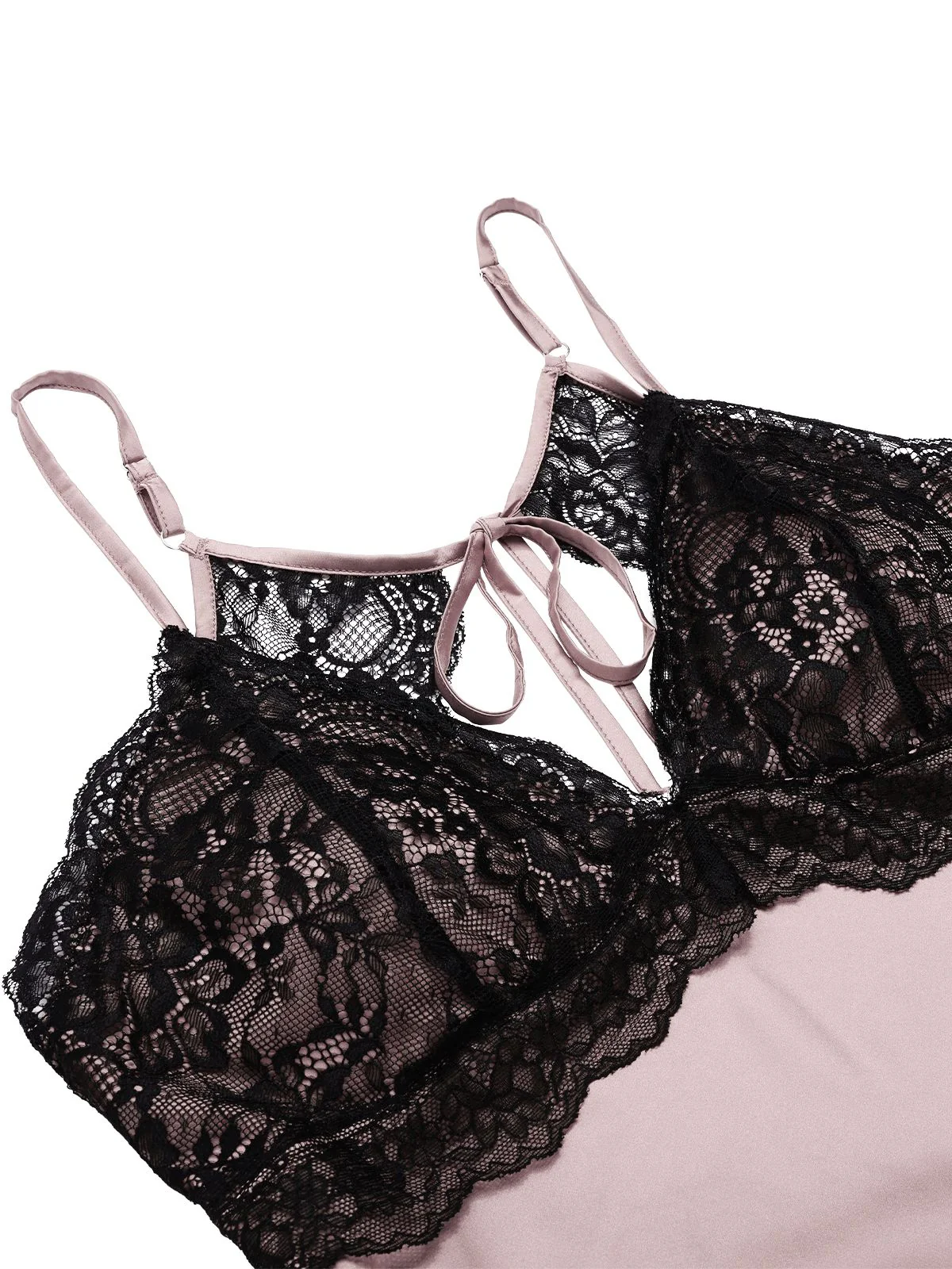 1940s Lace Suspender Patchwork Backless Nightgown - Image 6
