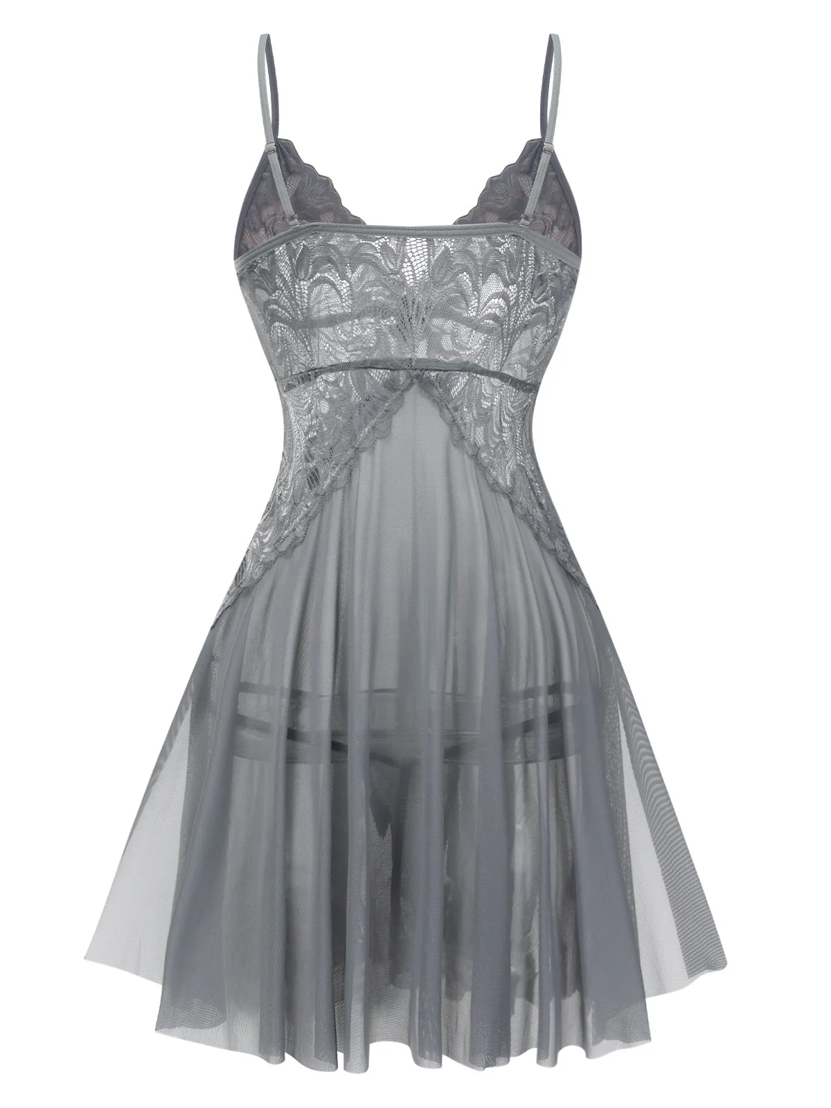 1940s Lace Suspender Sheer Nightgown - Image 3