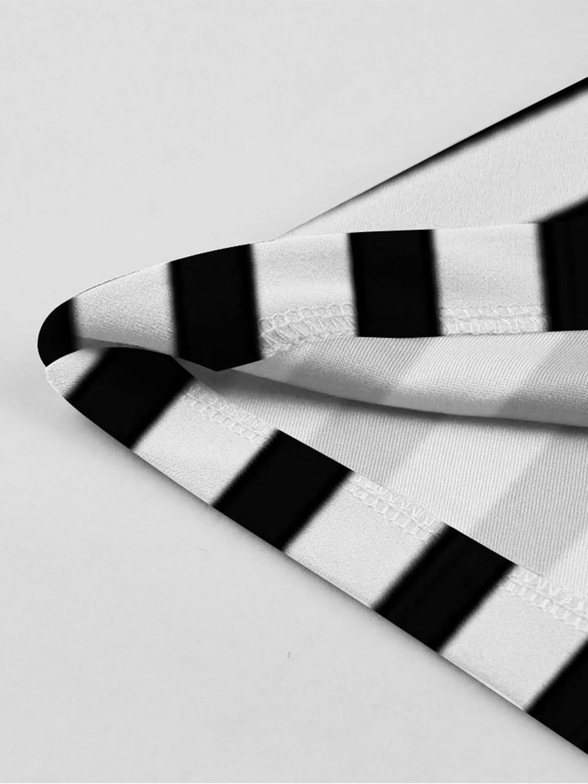 1940s Lapel Double Breasted Black & White Stripes Dress - Image 3