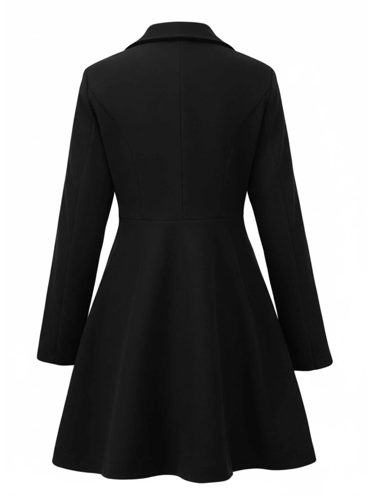 1940s Lapel Solid Tailored Coat - Image 3