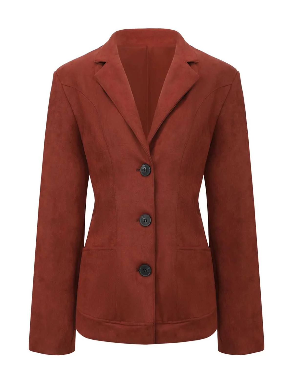 1940s Lapel Suede Pocket Blazer - Image 2