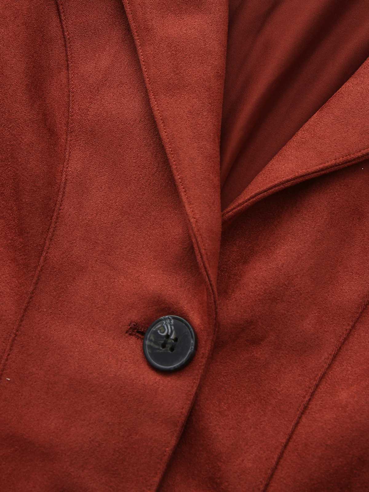 1940s Lapel Suede Pocket Blazer - Image 5