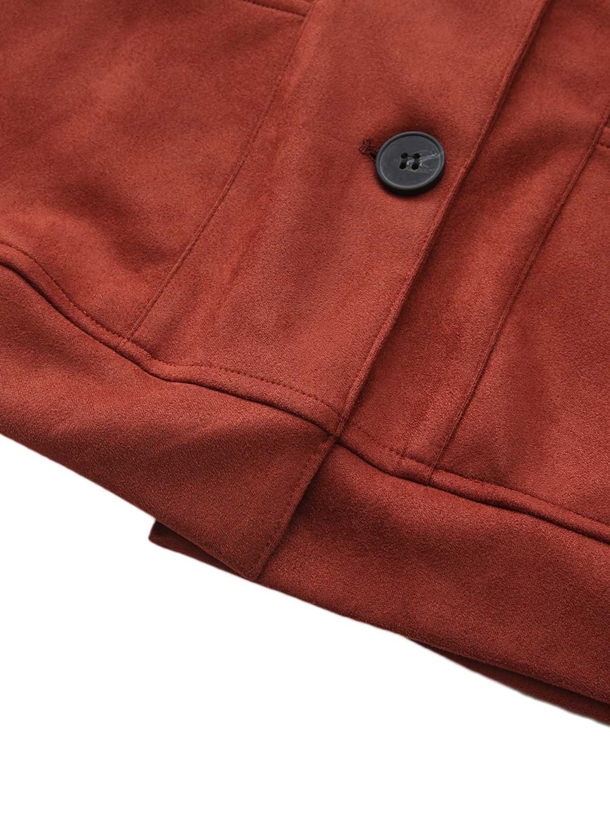 1940s Lapel Suede Pocket Blazer - Image 7