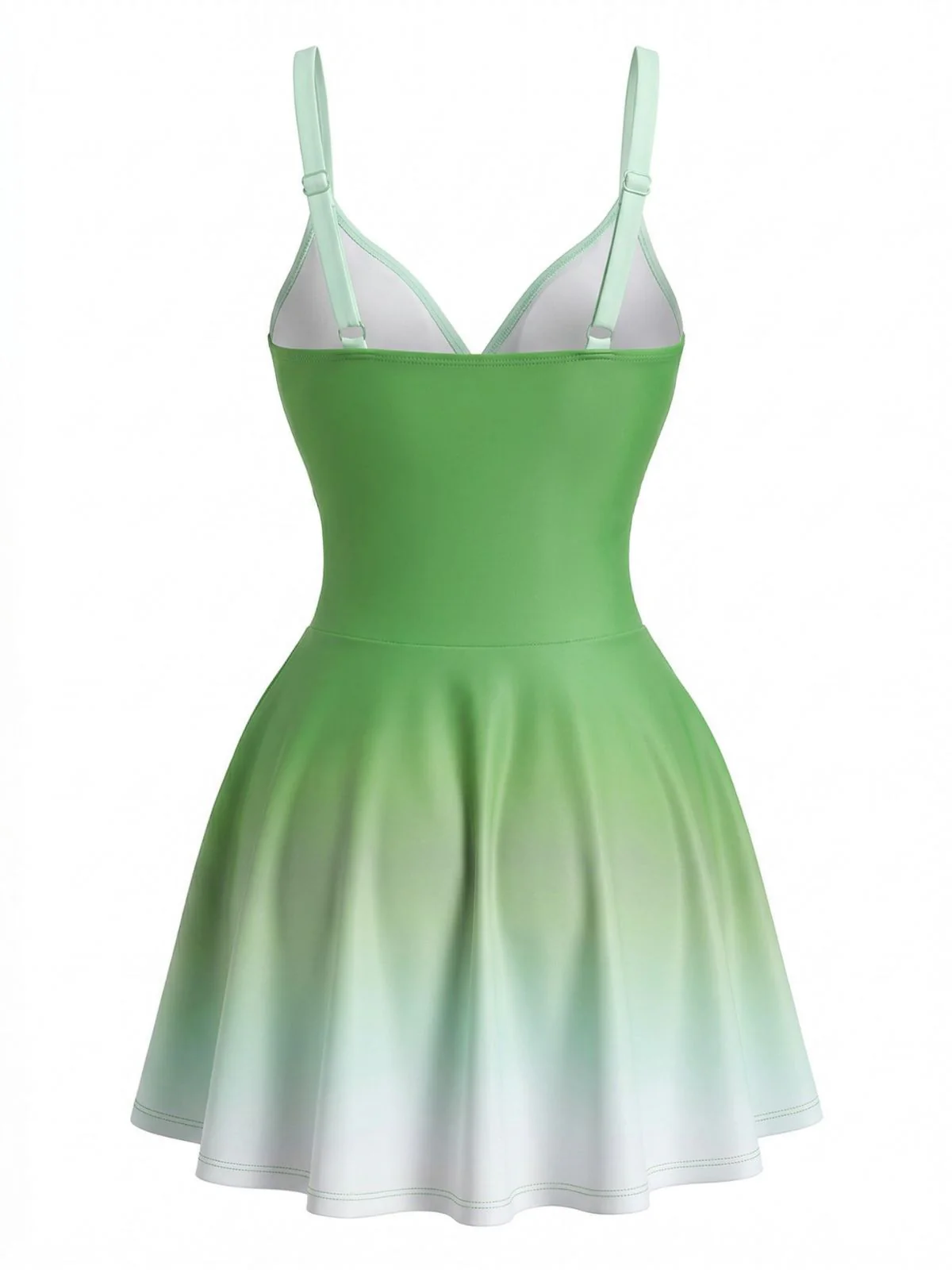 1940s Mirrored Ombre Front Twist One-Piece Swim Dress - Image 3
