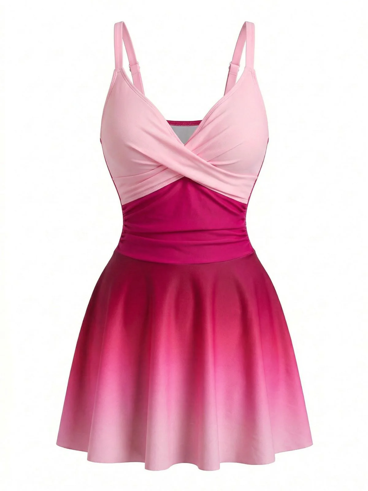 1940s Mirrored Ombre Front Twist One-Piece Swim Dress - Image 6