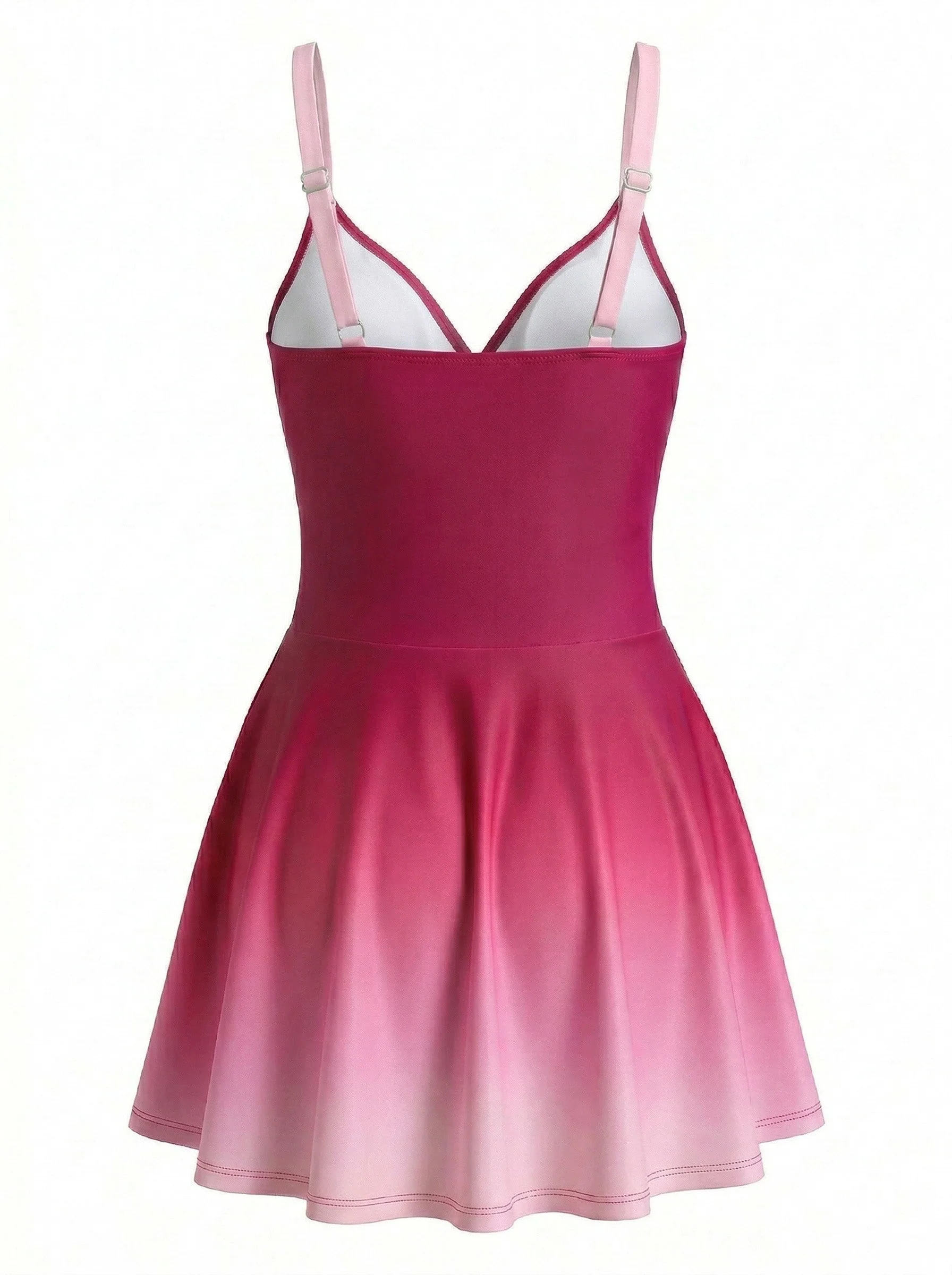 1940s Mirrored Ombre Front Twist One-Piece Swim Dress - Image 7