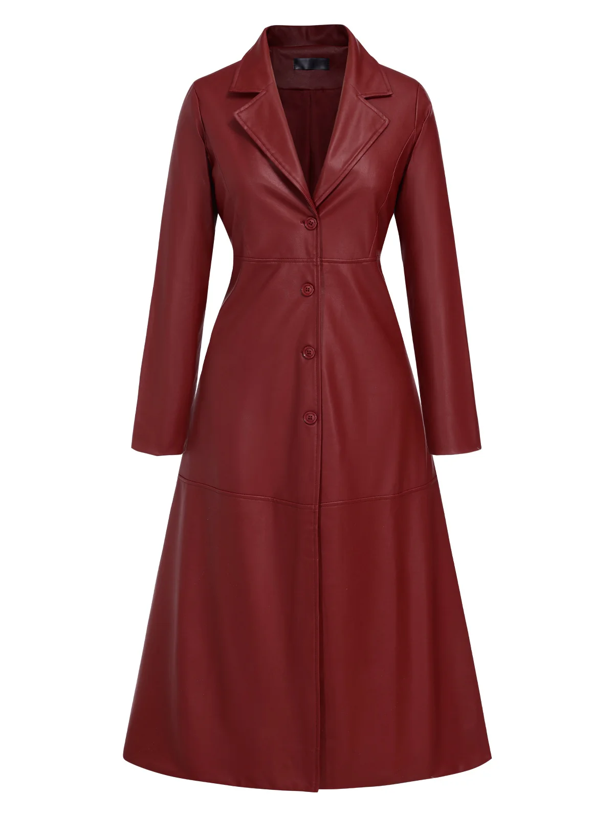 1940s Notched Collar Button Leather Coat - Image 5