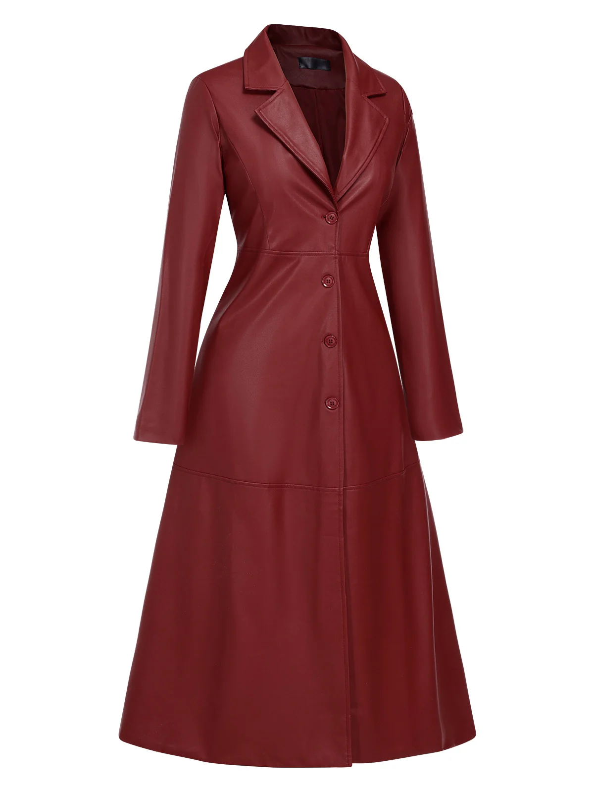 1940s Notched Collar Button Leather Coat - Image 7