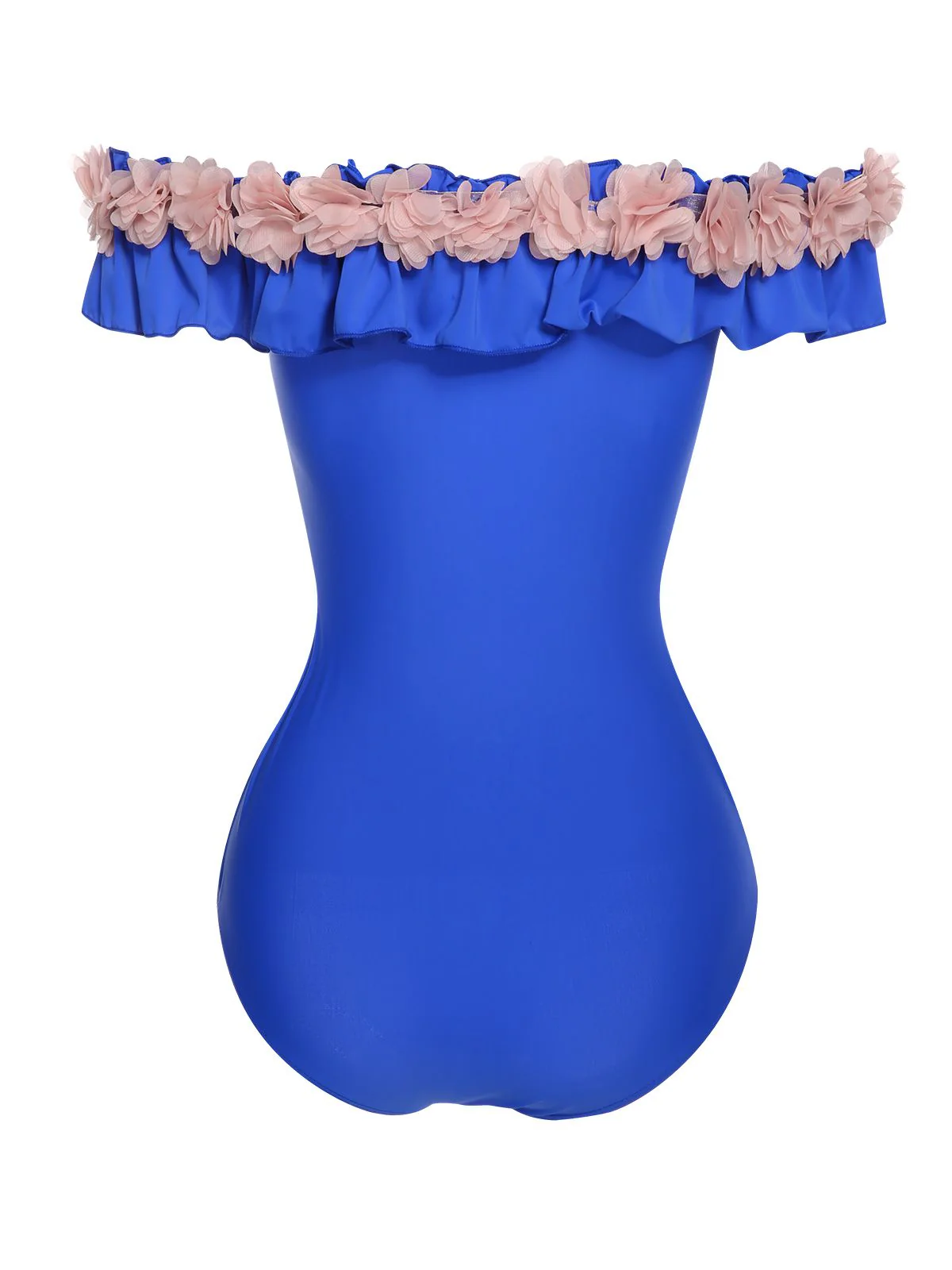 1940s Solid Petal Patchwork One Shoulder Swimsuit - Image 15