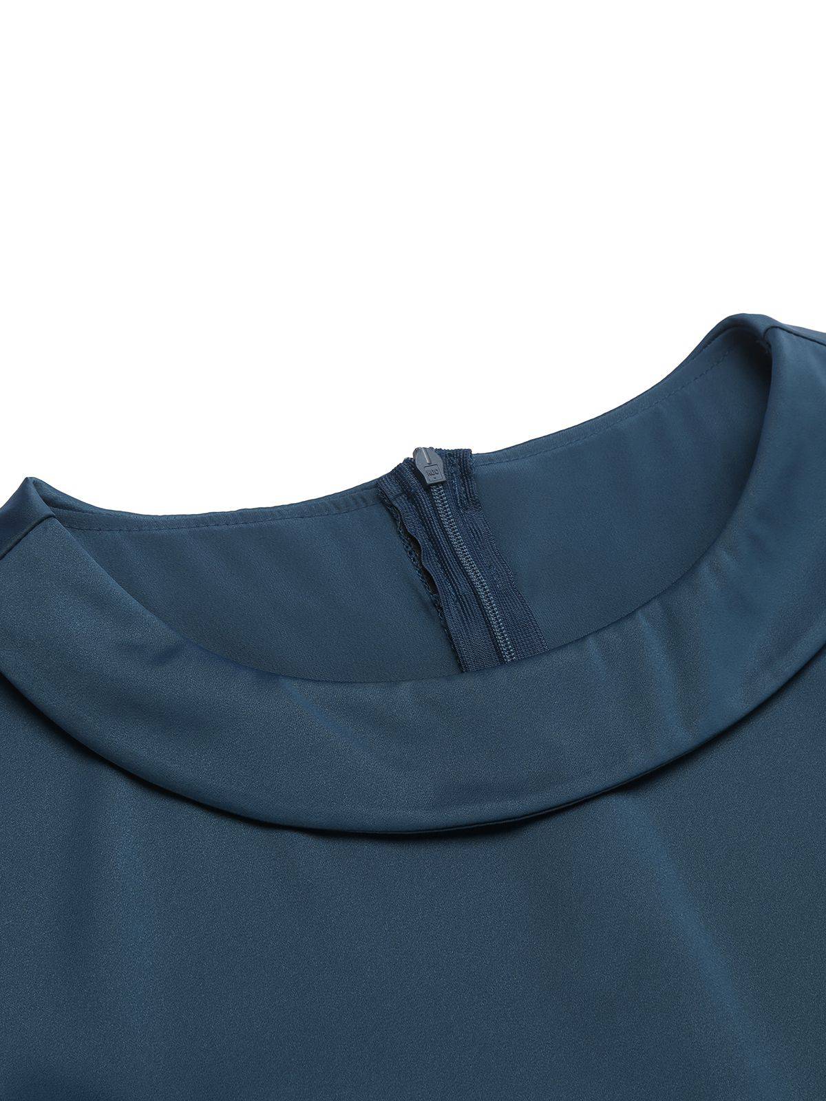 1940s Pearl Buttons Solid Darlene Dress - Image 7
