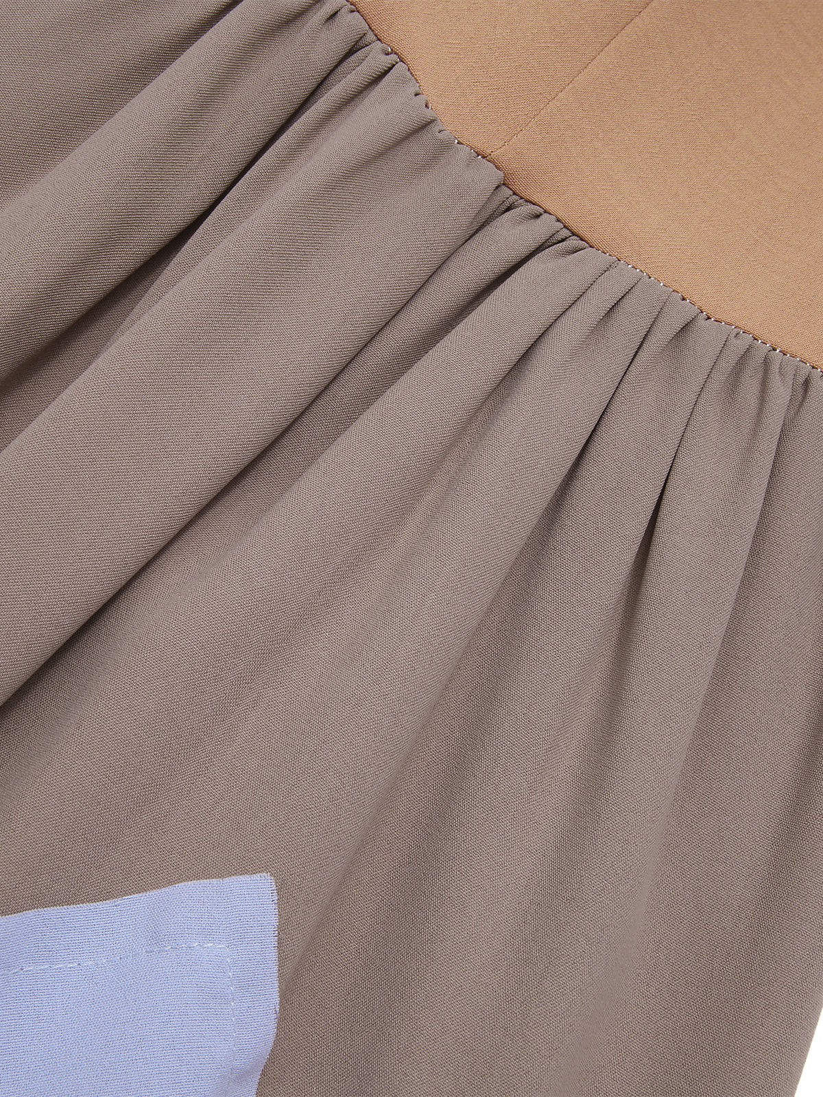 1940s Peter Pan Collar Patchwork Midi Dress - Image 3