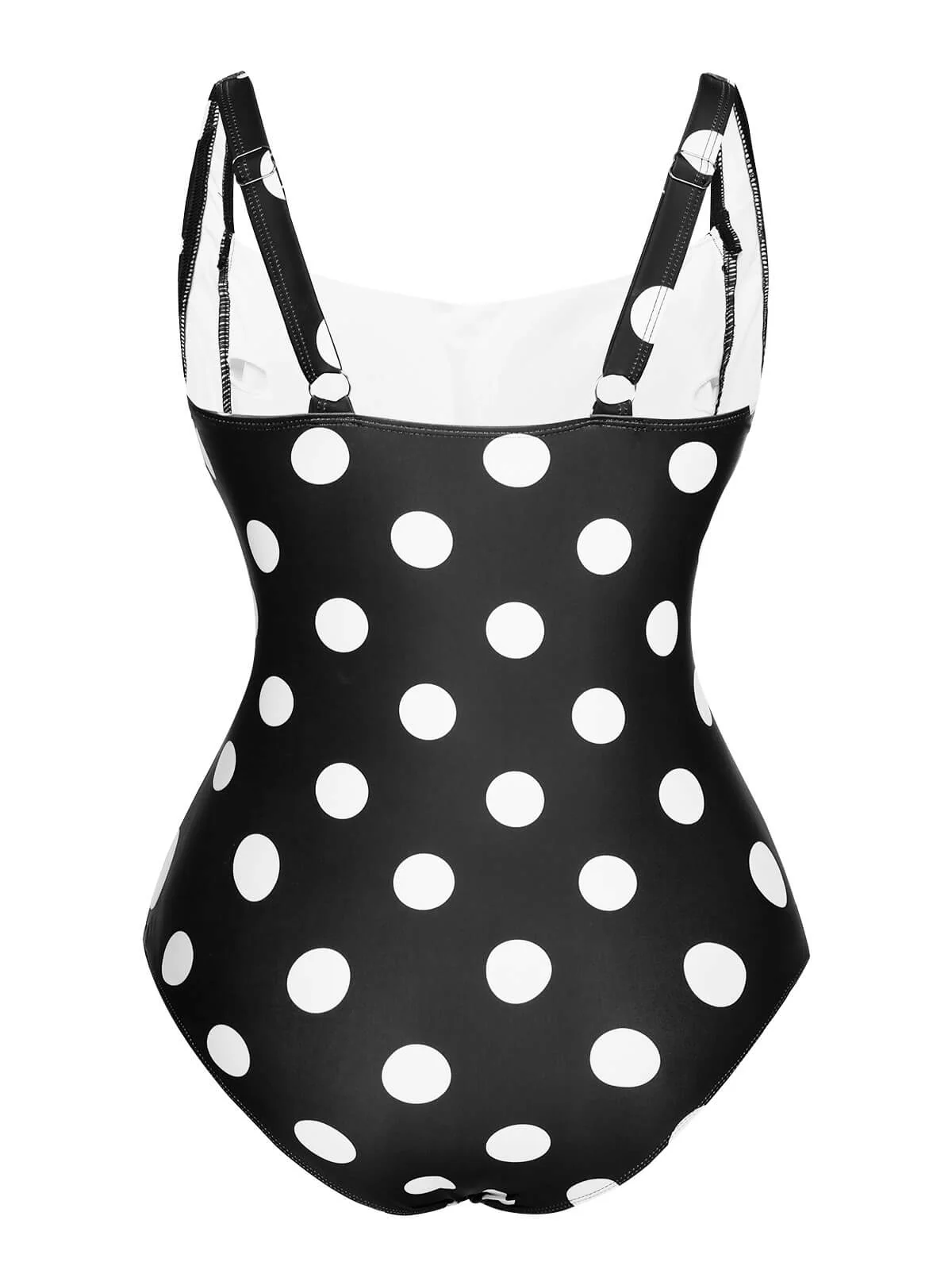 1940s Polka Dots Wrinkle Strap Swimsuit - Image 3