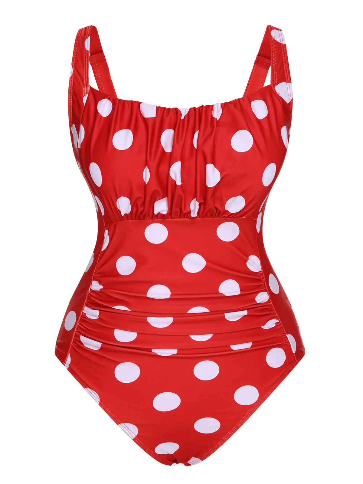 1940s Polka Dots Wrinkle Strap Swimsuit - Image 6