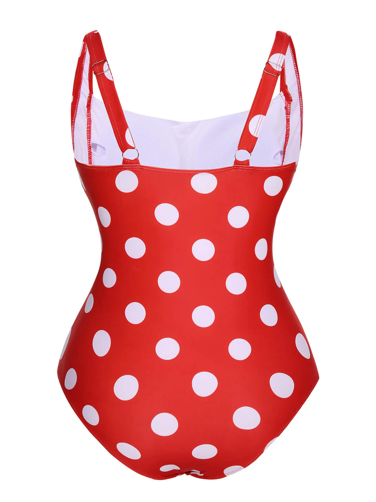 1940s Polka Dots Wrinkle Strap Swimsuit - Image 7