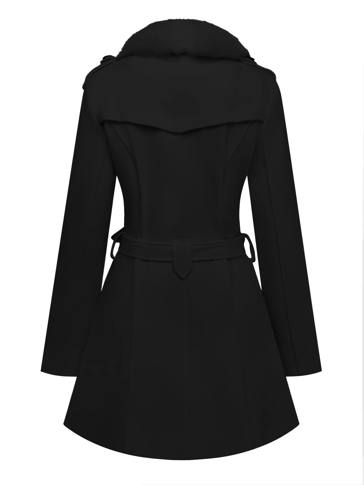 1940s Removable Faux-Fur Collar Buttons Coat - Image 2