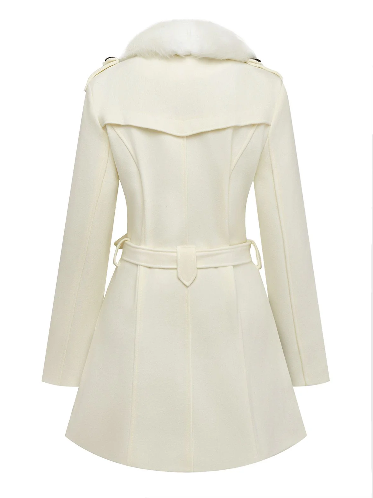 1940s Removable Faux-Fur Collar Buttons Coat - Image 3