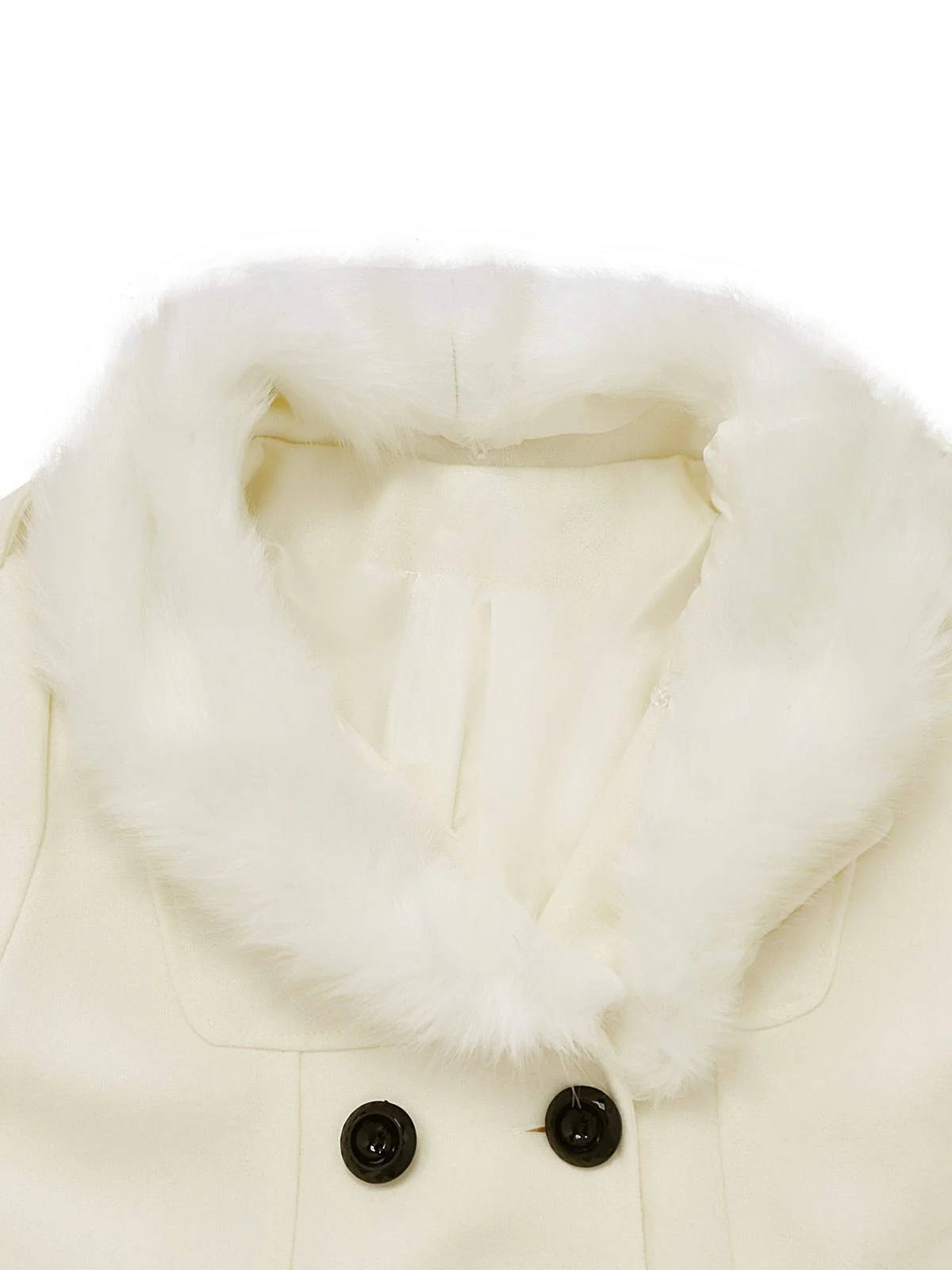 1940s Removable Faux-Fur Collar Buttons Coat - Image 4