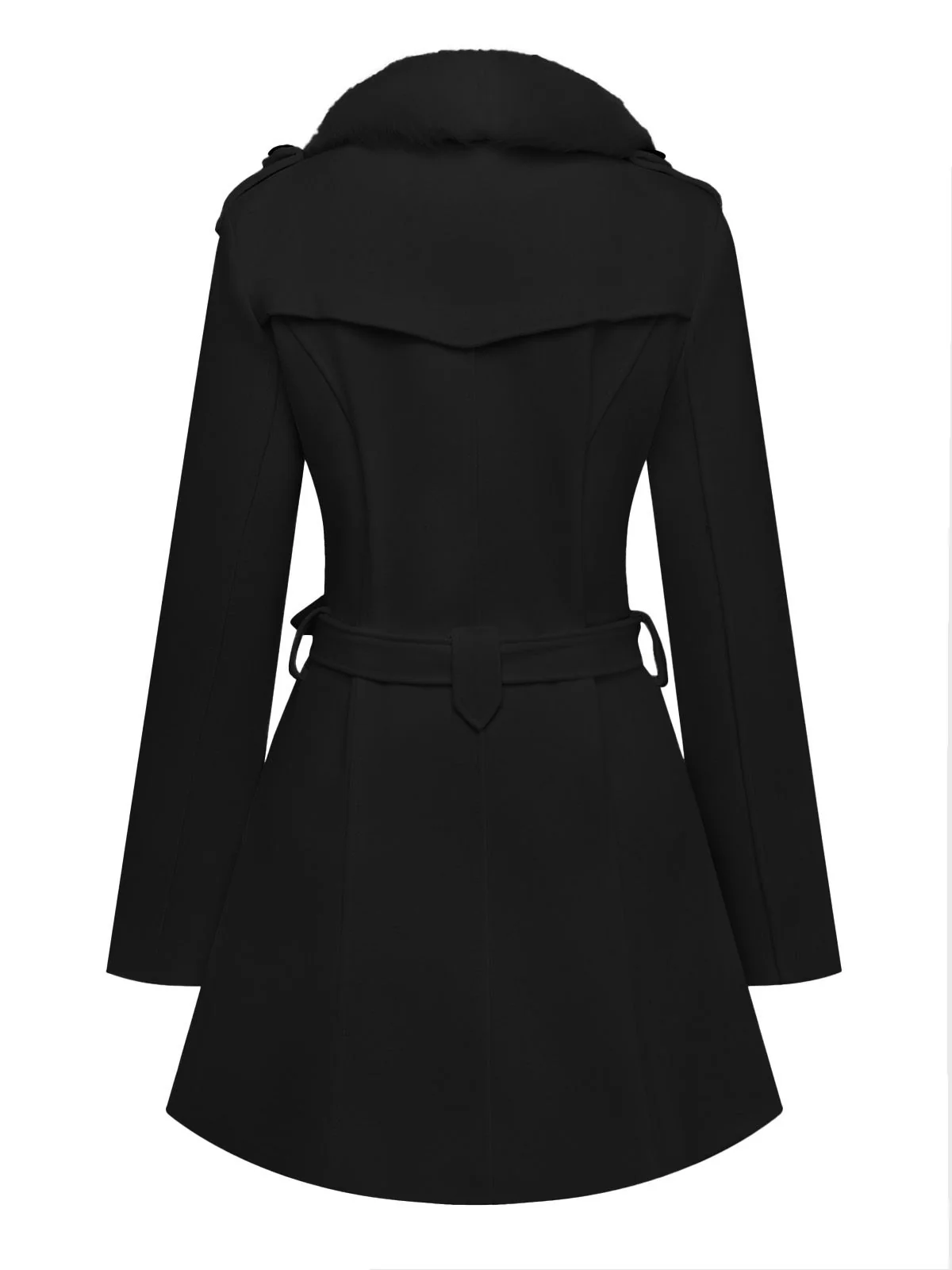 1940s Removable Faux-Fur Collar Buttons Coat - Image 9