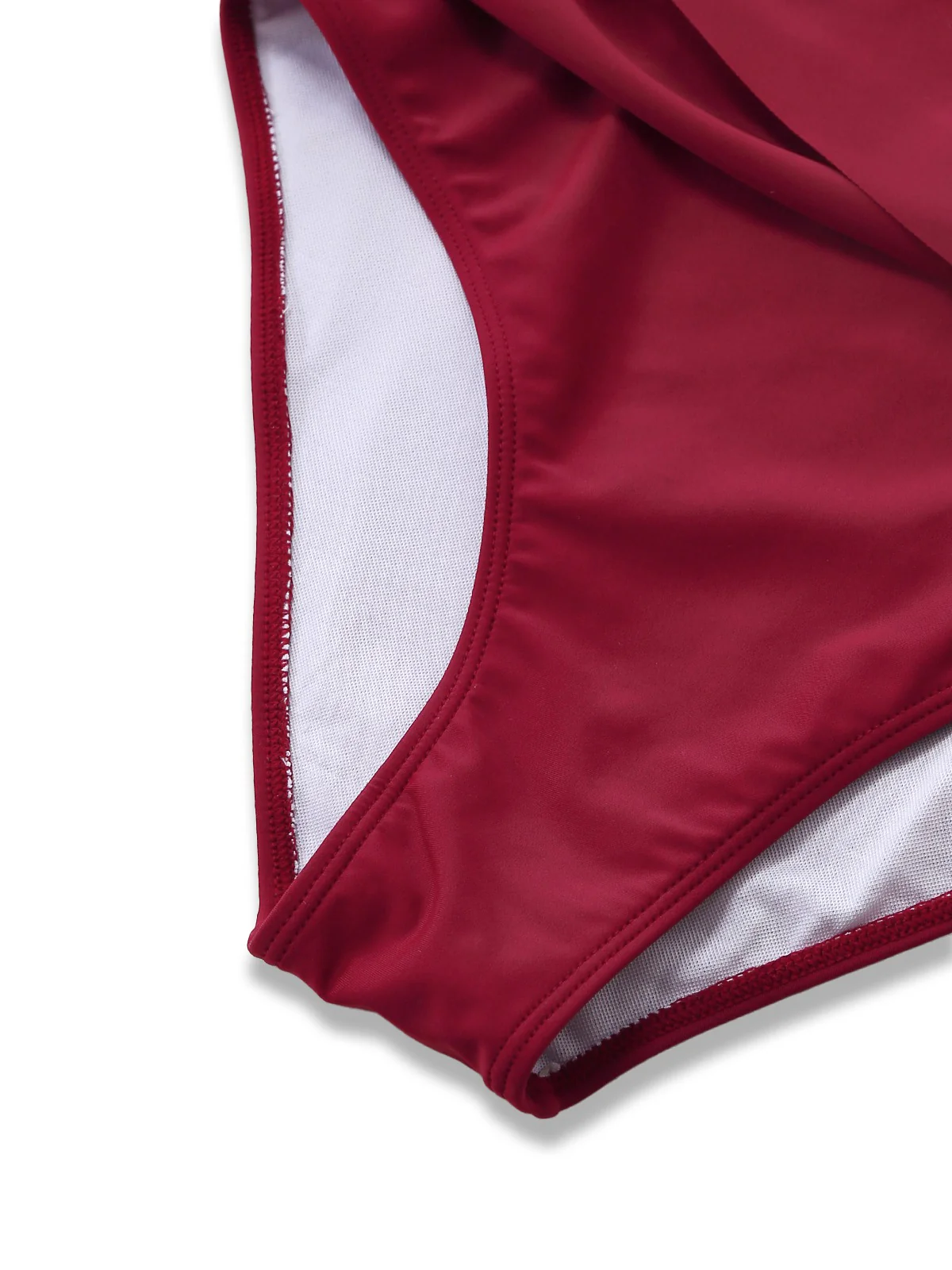 1940s Ruched Deep-V Halter One-Piece Swimsuit - Image 5