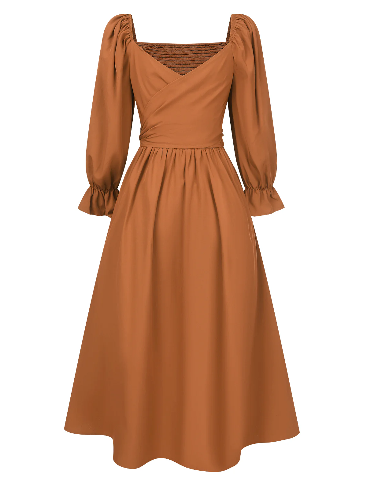 1940s Ruffle Wrap Reversible Puff Sleeve Dress - Image 11