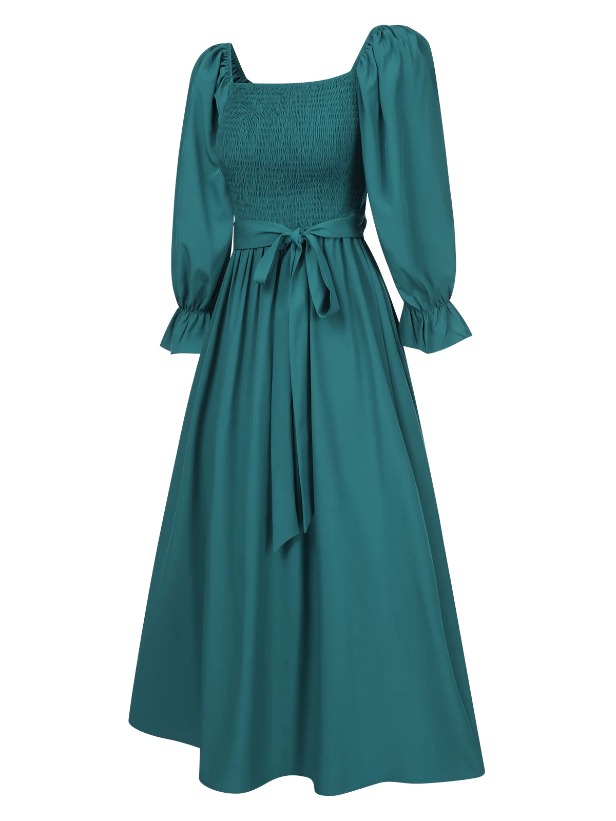 1940s Ruffle Wrap Reversible Puff Sleeve Dress - Image 14