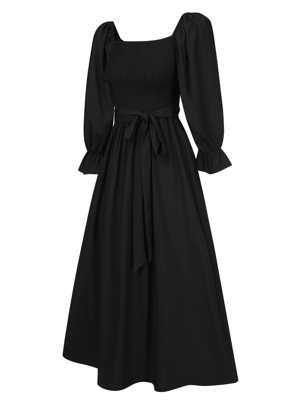 1940s Ruffle Wrap Reversible Puff Sleeve Dress - Image 7