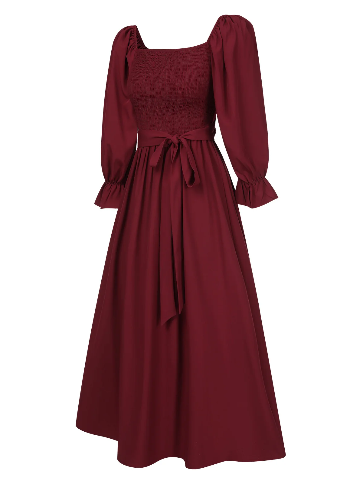 1940s Ruffle Wrap Reversible Puff Sleeve Dress - Image 3